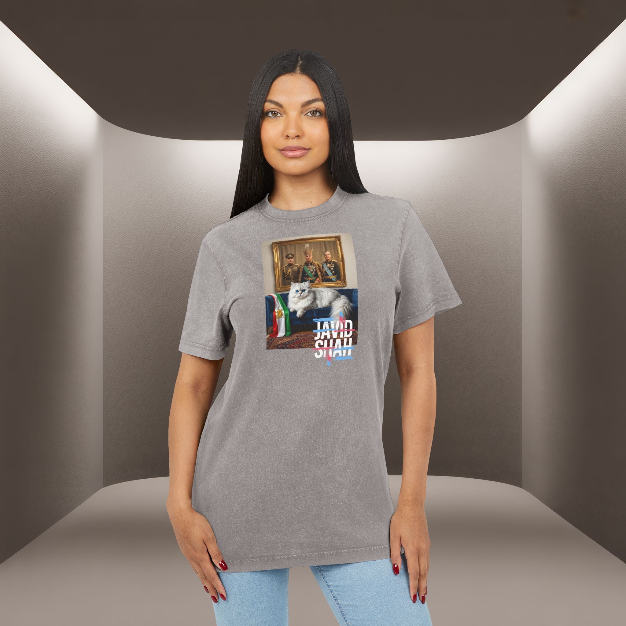 Javid Shah Acid-Wash T-Shirt— Persian Cat T-Shirt
