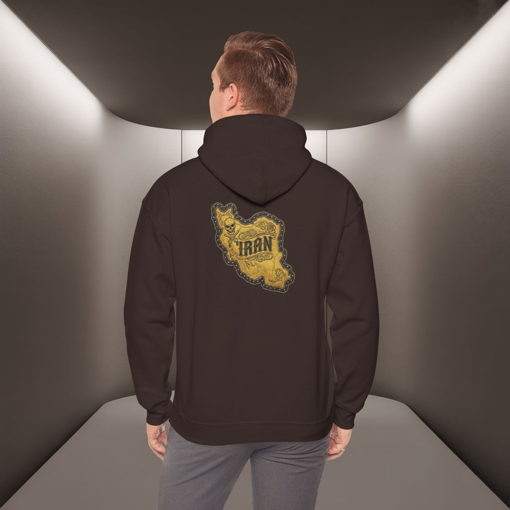 Iran's map Patch Unisex Hooded sweatshirt" - Premium Quality