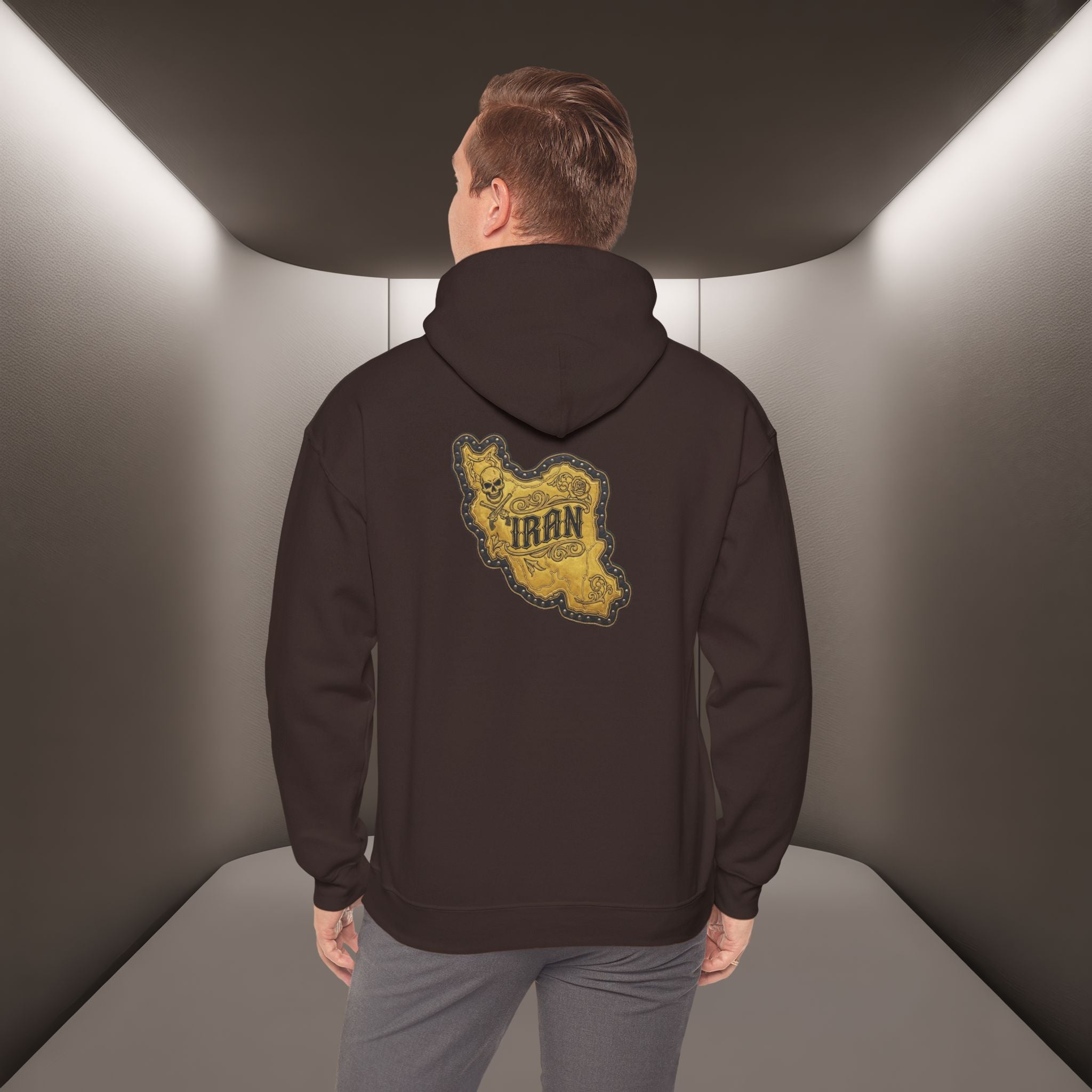 Iran's map Patch Unisex Hooded sweatshirt" - Premium Quality