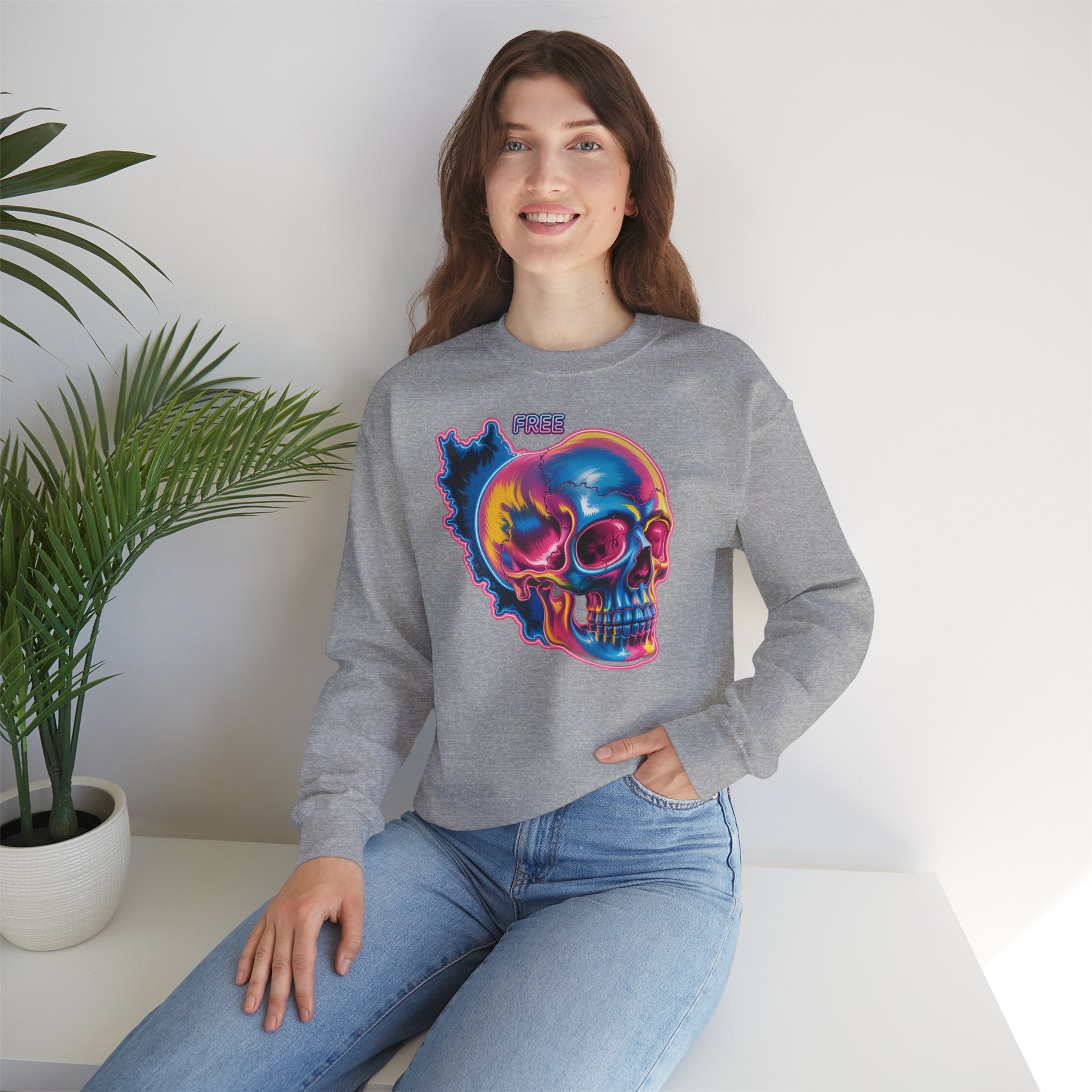 Skull in Iran's map shape Sweatshirt-Unisex, Premium Quality