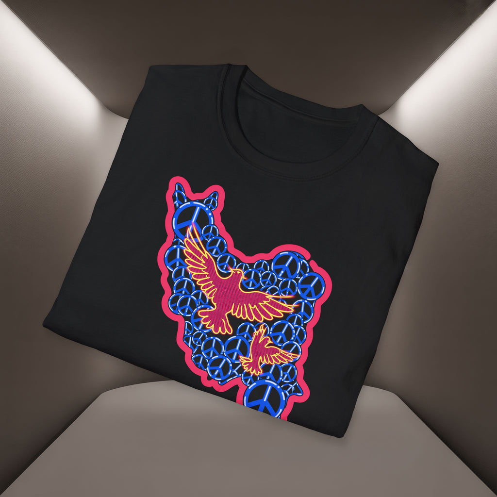 Free Iran Graphic T-Shirt — Iran Map with Peace symbols- Premium Quality