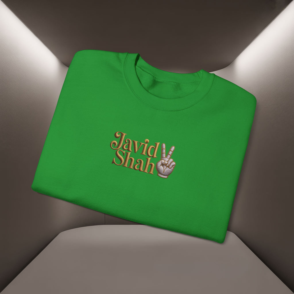 Javid Shah Peace Sign printed Sweatshirt — Vintage Script Logo Crewneck