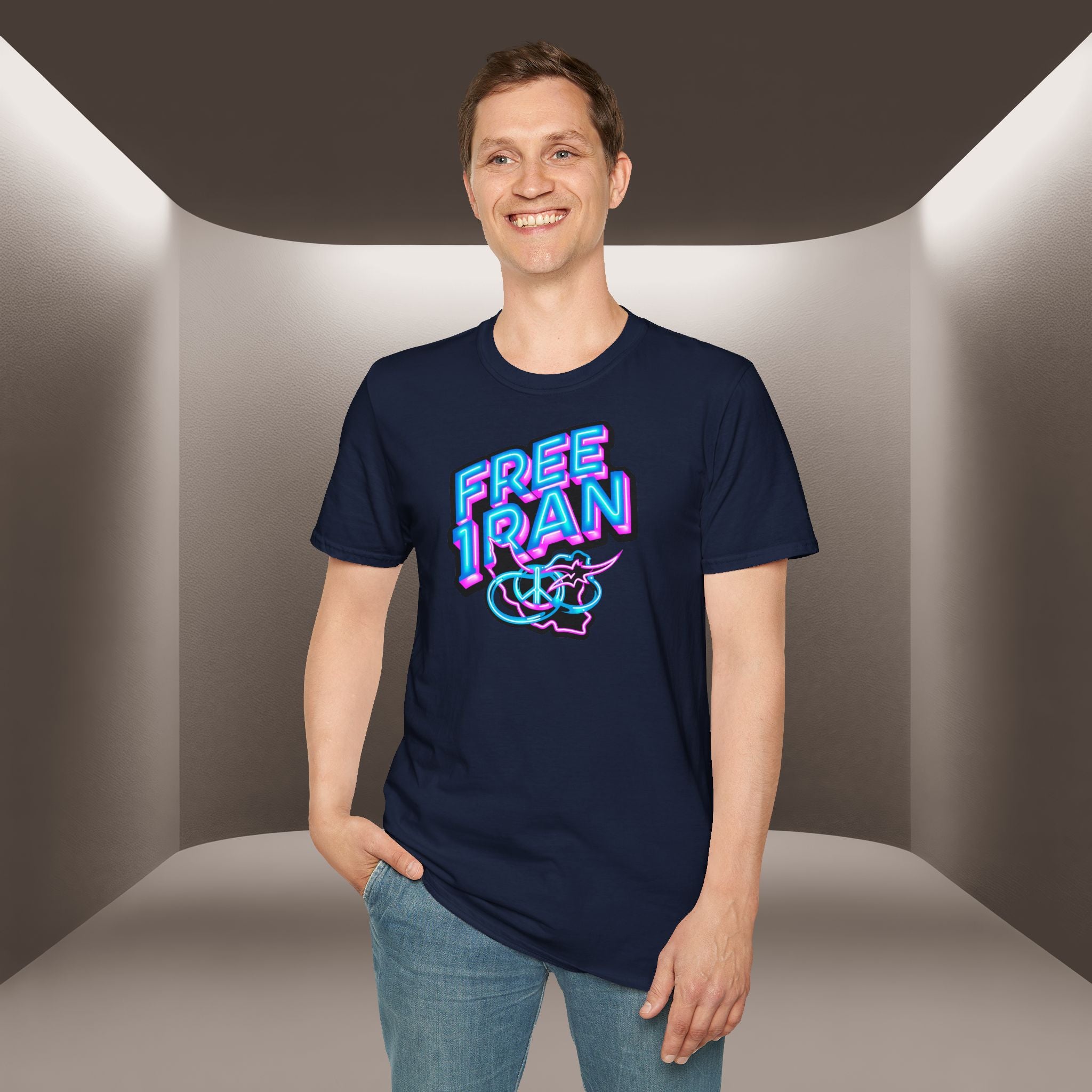 Free Iran T-Shirt — Neon design, Premium Quality