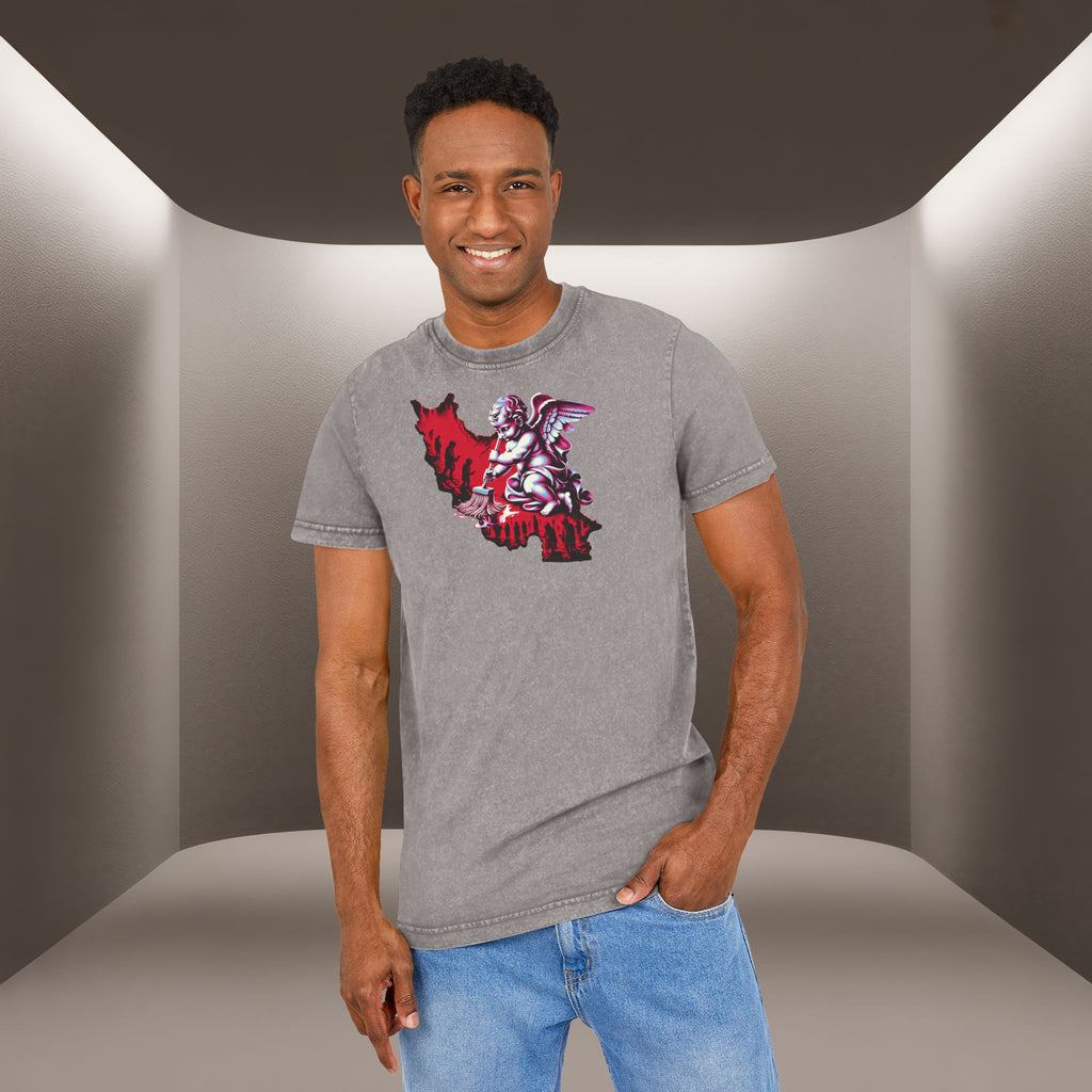 Iran's map Conceptual tshirt- Acid Wash Tee