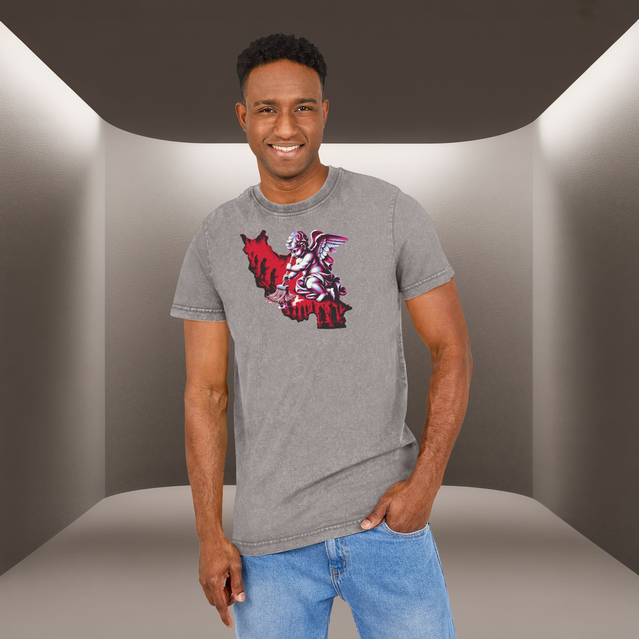 Iran's map Conceptual tshirt- Acid Wash Tee