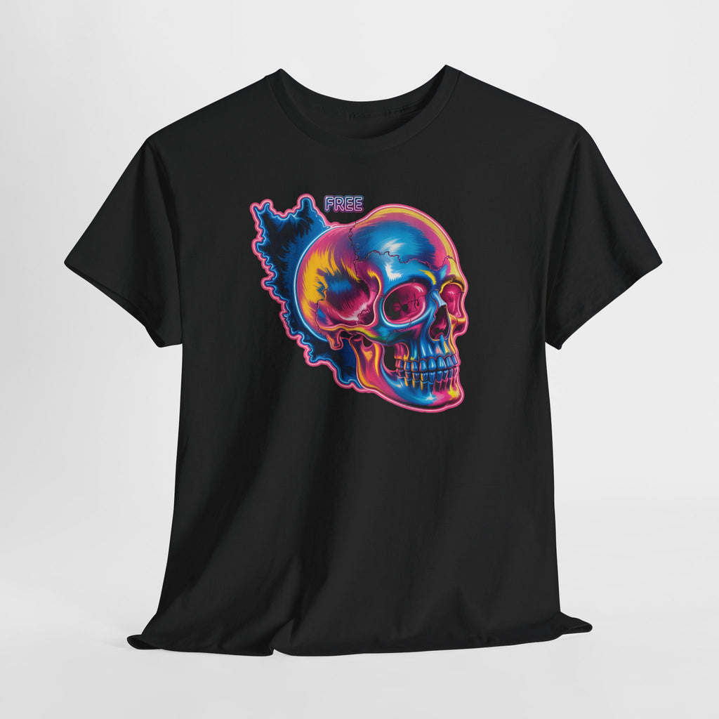 Neon Skull in Iran's map shape T-Shirt — Premium Quality