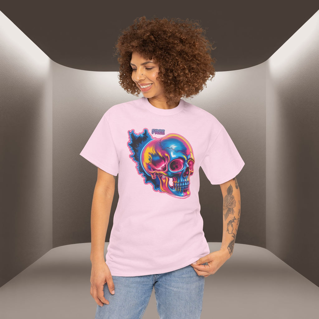 Neon Skull in Iran's map shape T-Shirt — Premium Quality