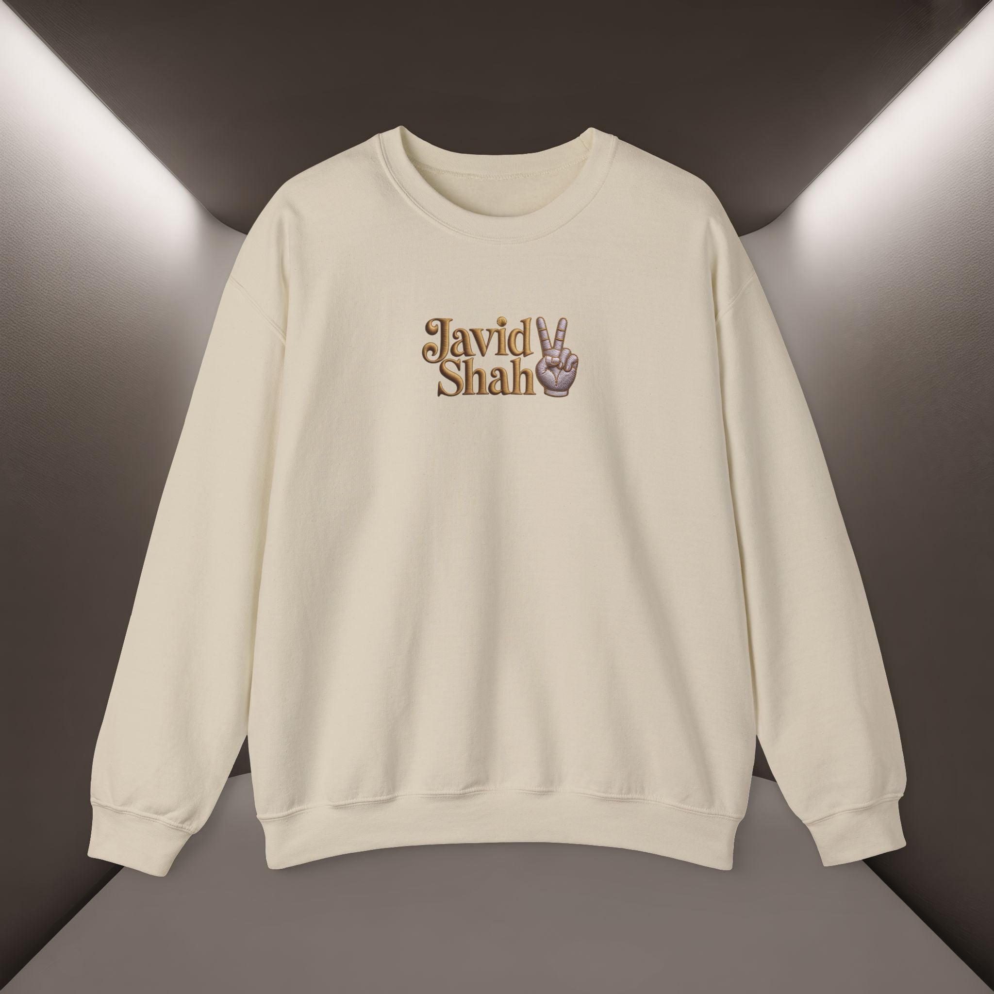 Javid Shah Peace Sign printed Sweatshirt — Vintage Script Logo Crewneck