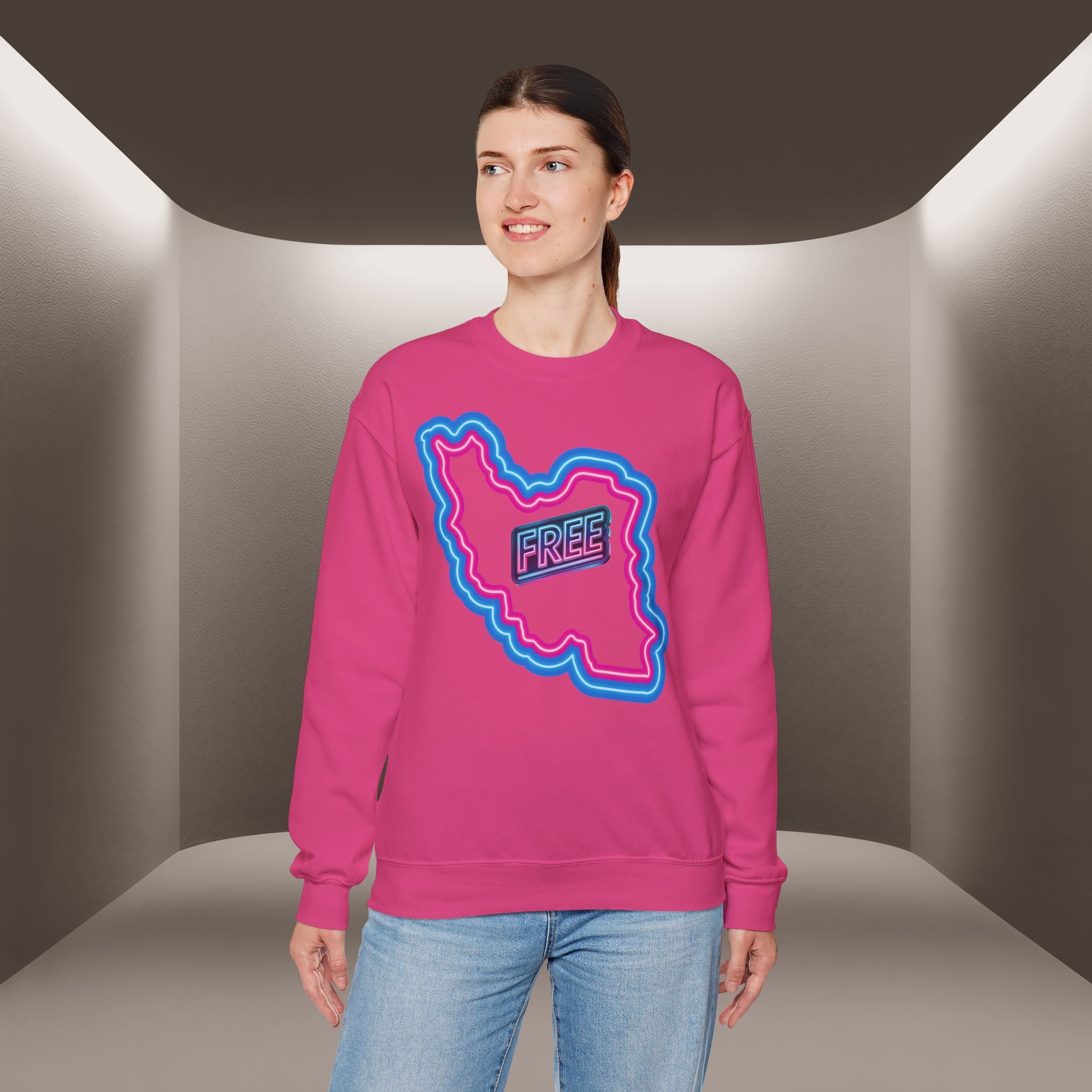 Free Iran Sweatshirt — Neon design - Premium Quality