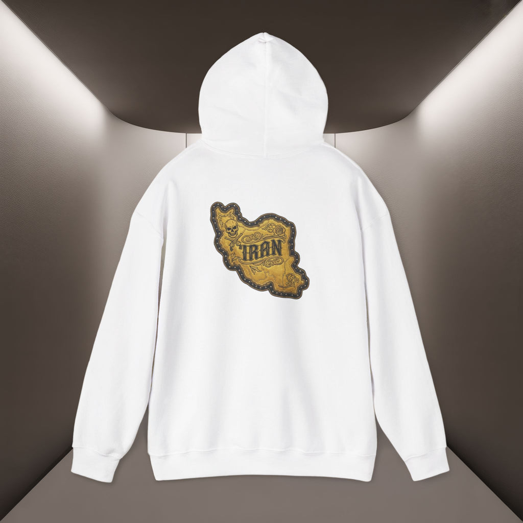 Iran's map Patch Unisex Hooded sweatshirt" - Premium Quality