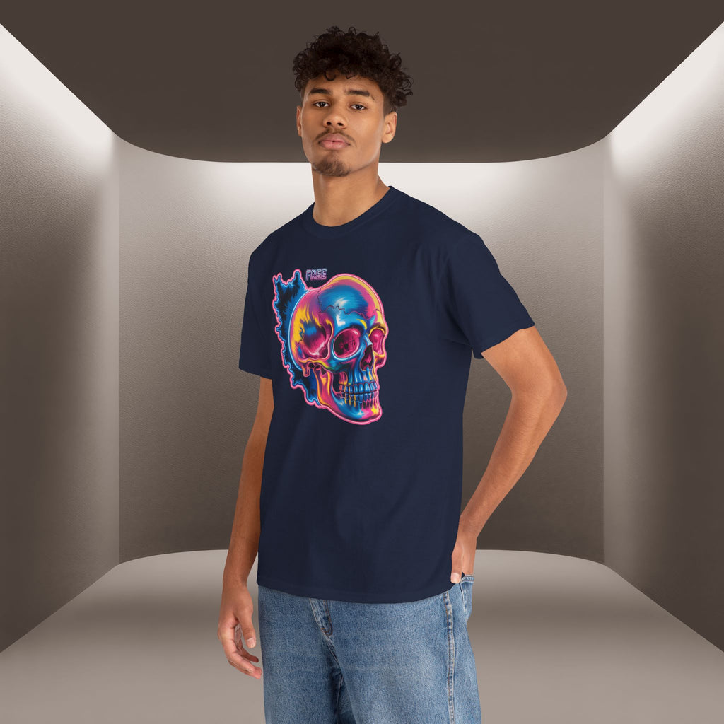 Neon Skull in Iran's map shape T-Shirt — Premium Quality