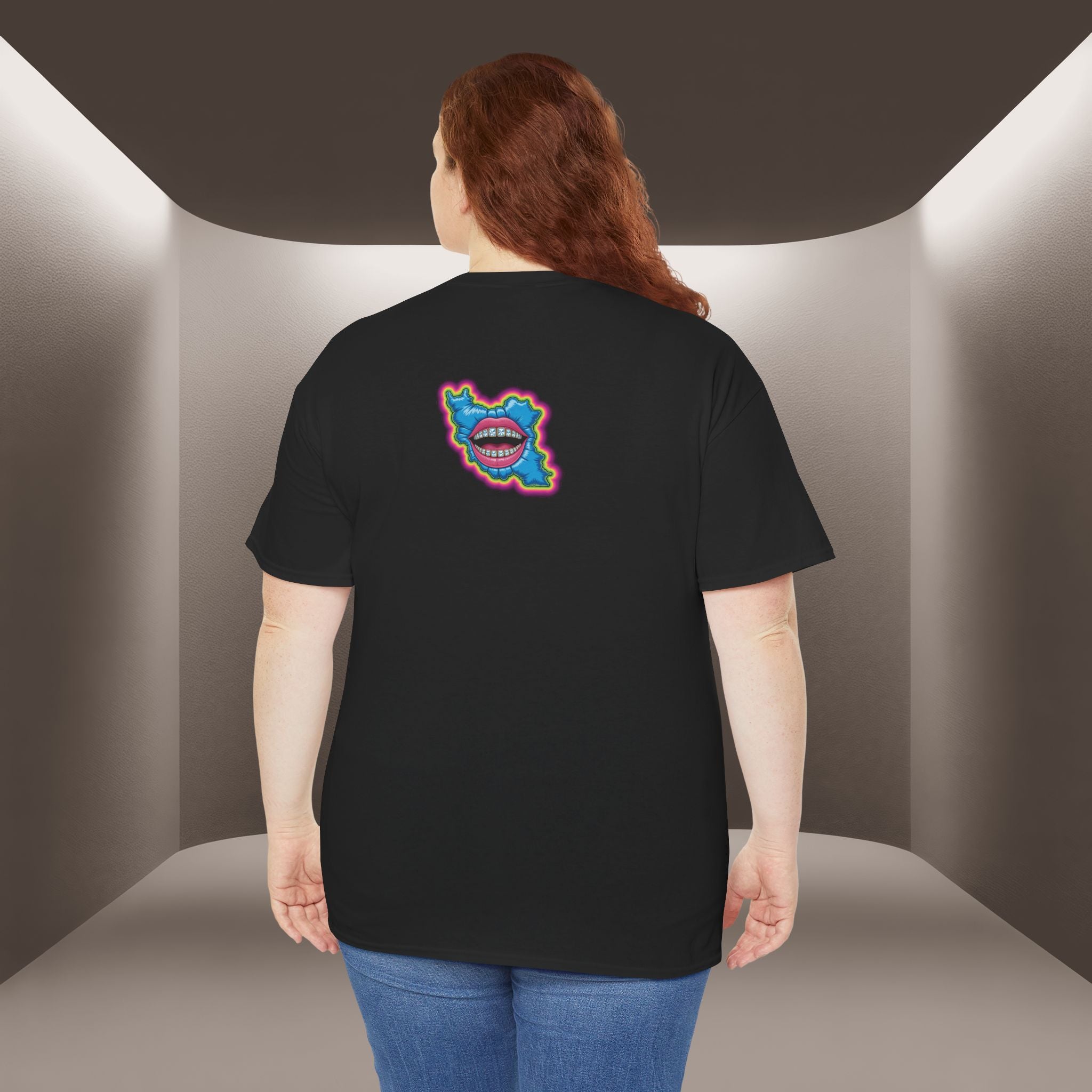 Neon Skull in Iran's map shape T-Shirt — Premium Quality