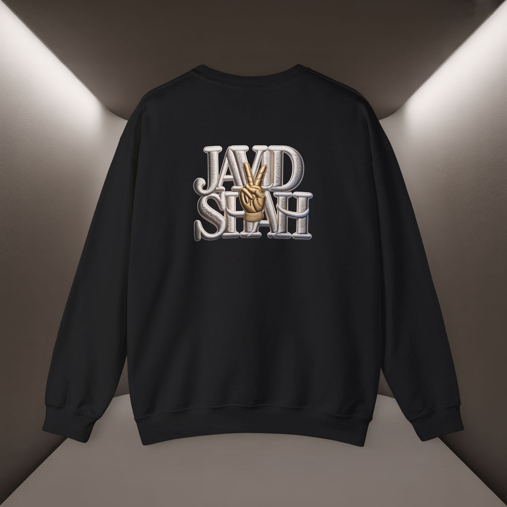 Javid Shah Peace Sign printed Sweatshirt — Vintage Script Logo Crewneck