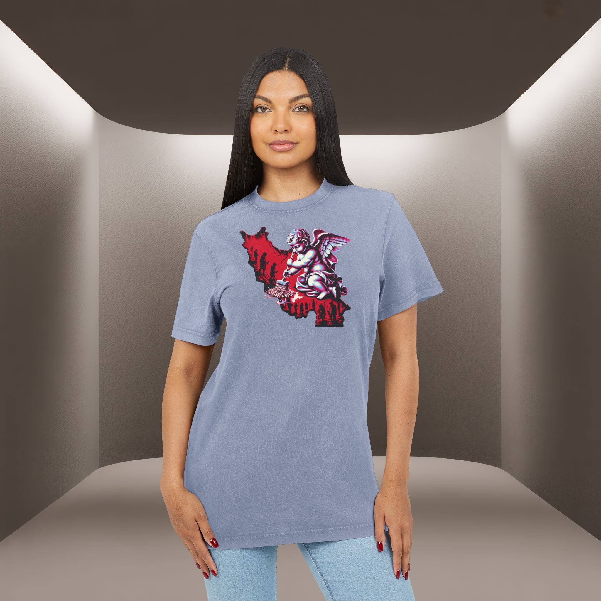 Iran's map Conceptual tshirt- Acid Wash Tee