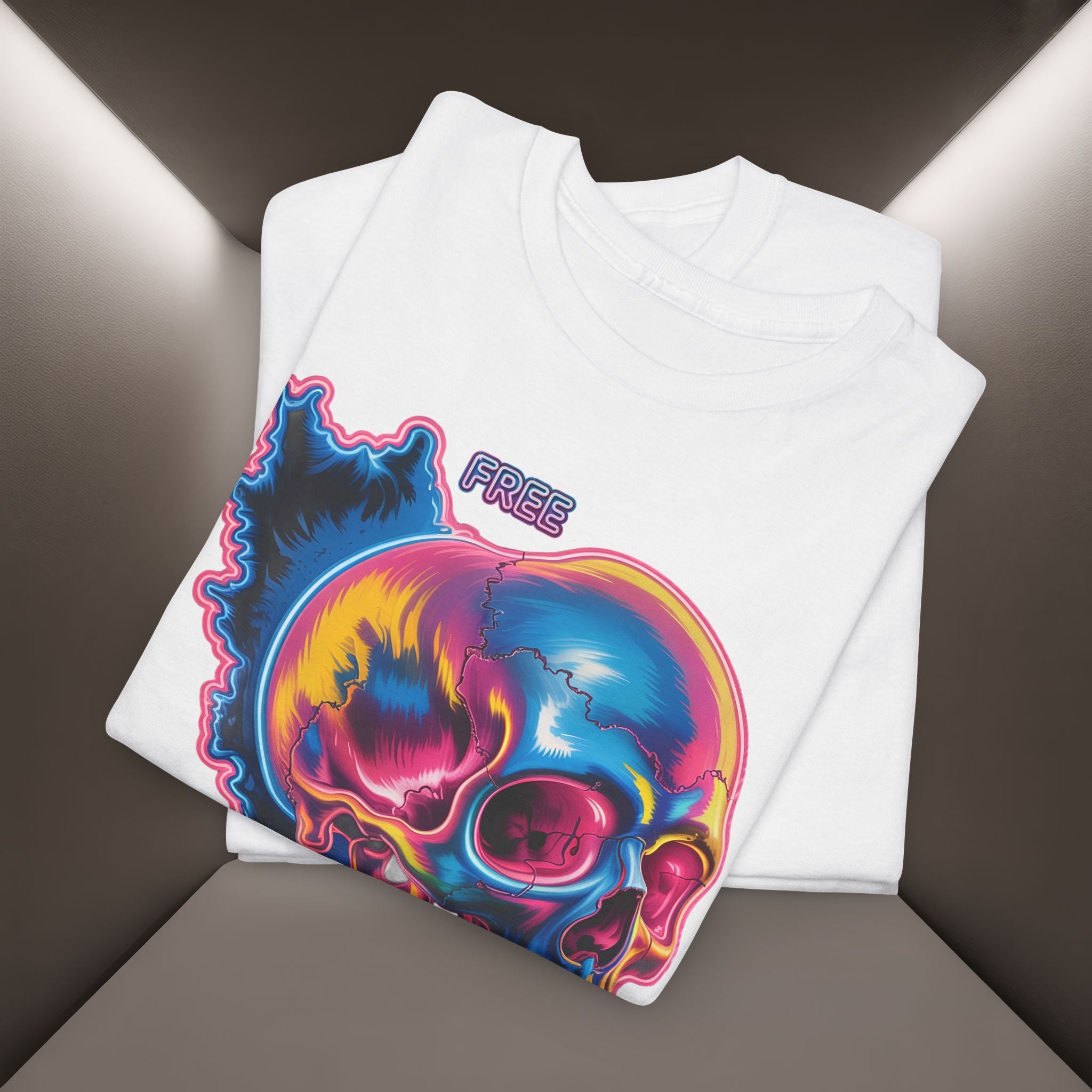 Neon Skull in Iran's map shape T-Shirt — Premium Quality