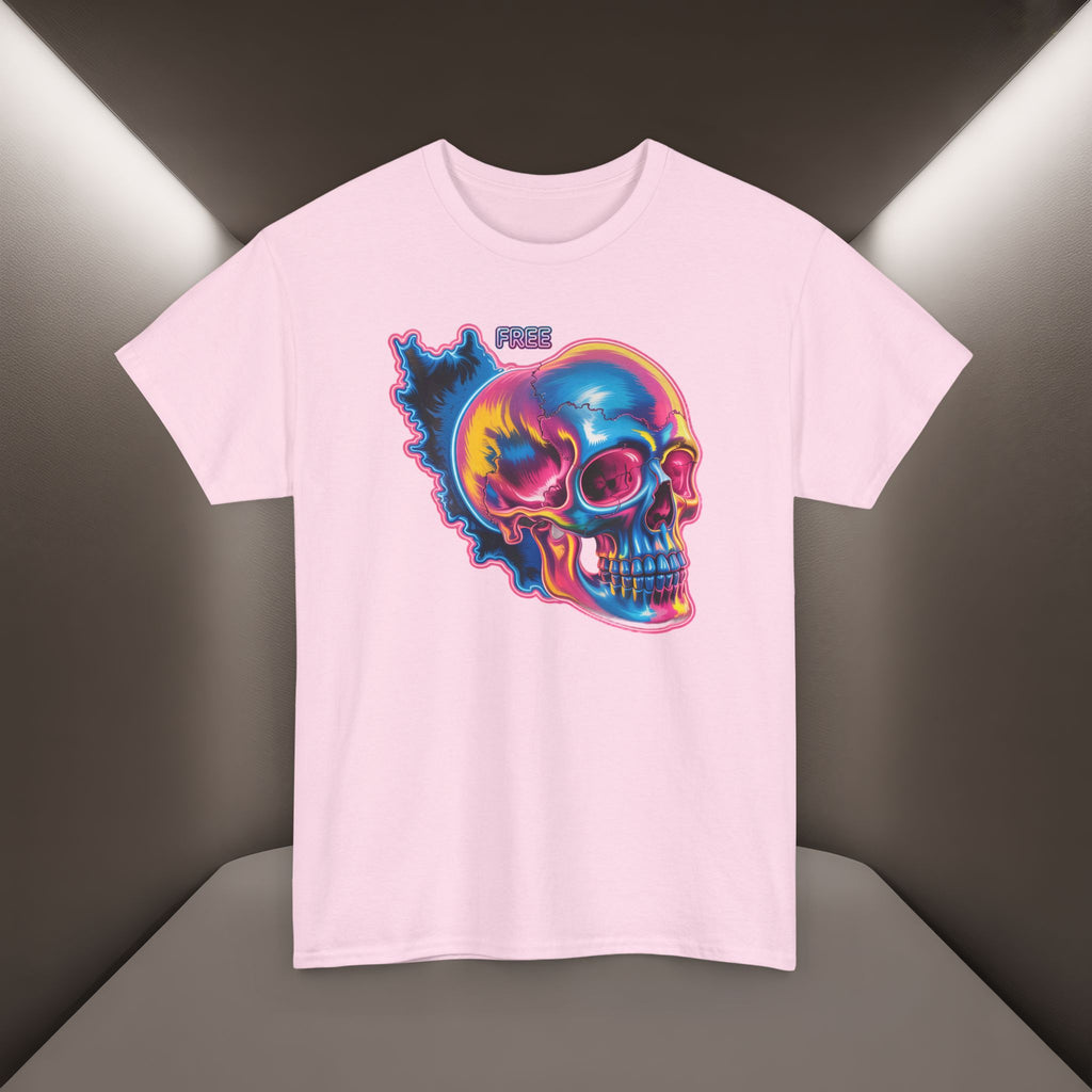 Neon Skull in Iran's map shape T-Shirt — Premium Quality