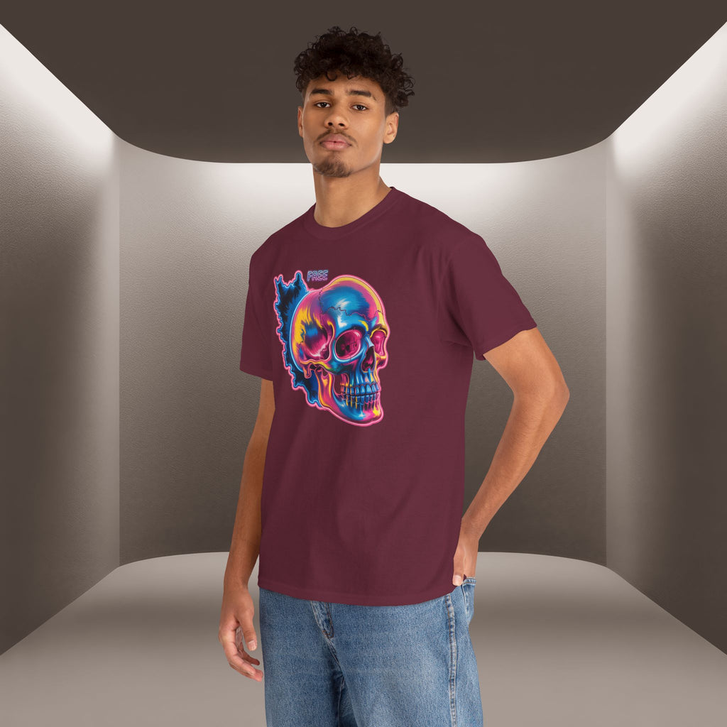Neon Skull in Iran's map shape T-Shirt — Premium Quality