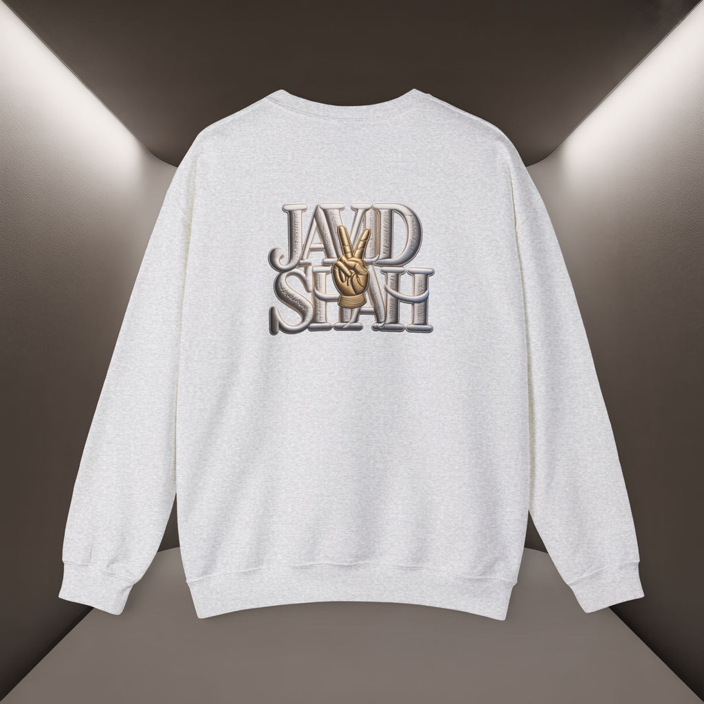 Javid Shah Peace Sign printed Sweatshirt — Vintage Script Logo Crewneck