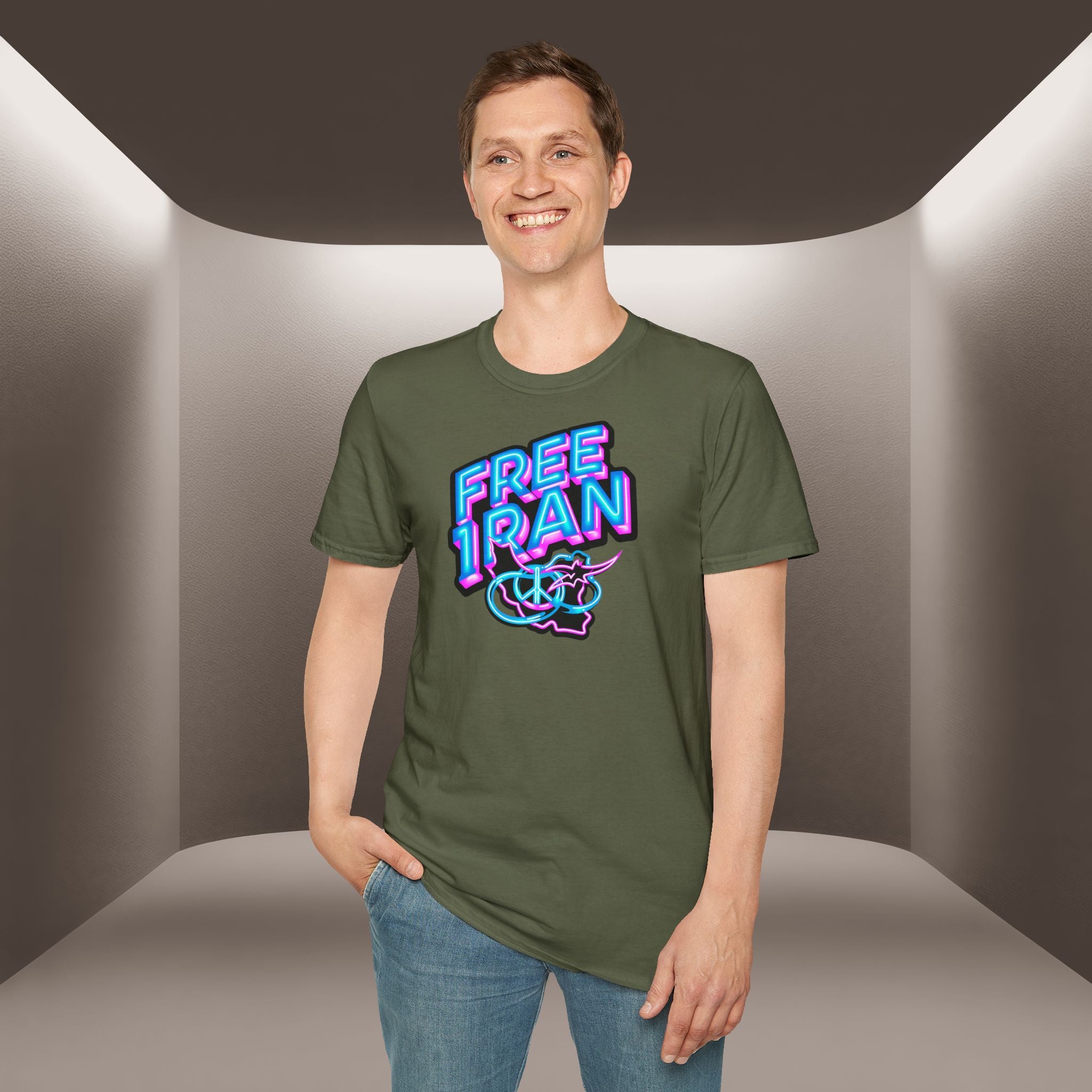 Free Iran T-Shirt — Neon design, Premium Quality