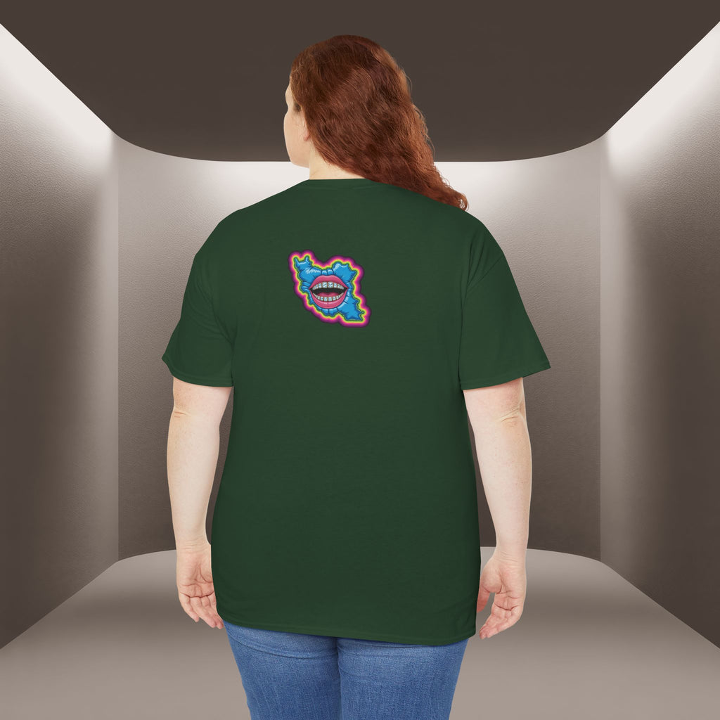 Neon Skull in Iran's map shape T-Shirt — Premium Quality