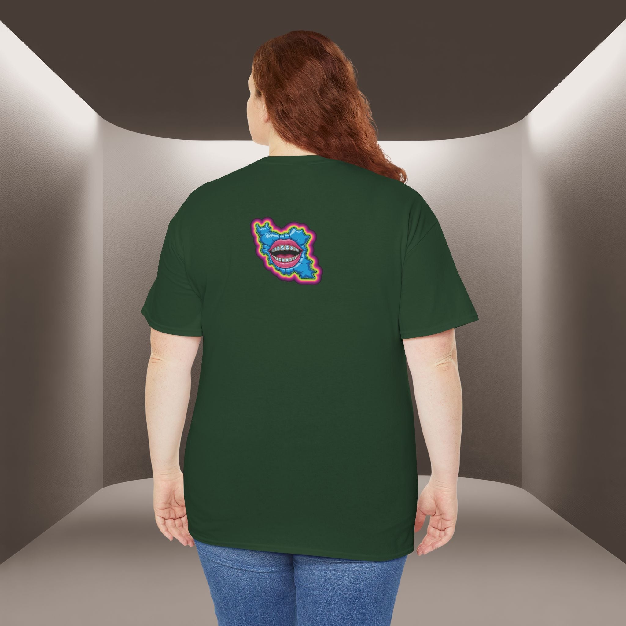 Neon Skull in Iran's map shape T-Shirt — Premium Quality