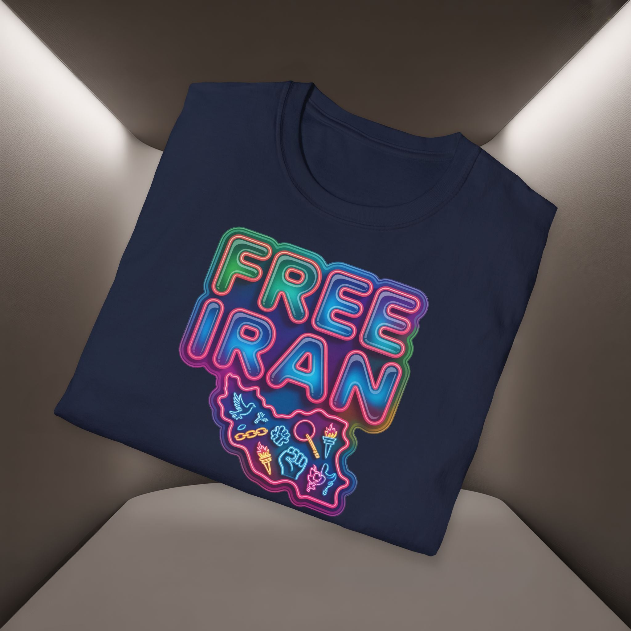 Free Iran T-Shirt — Neon Style, Premium Quality