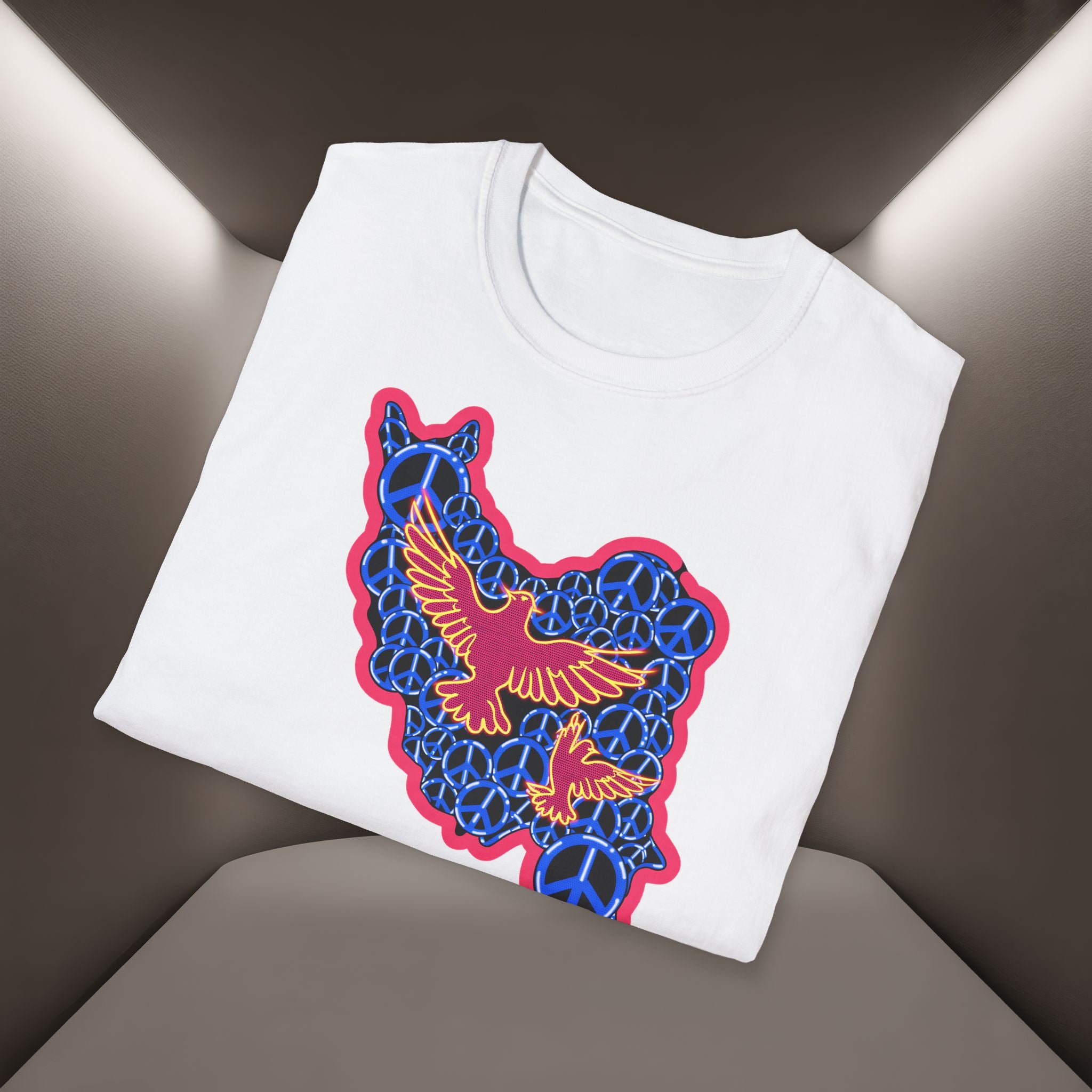 Free Iran Graphic T-Shirt — Iran Map with Peace symbols- Premium Quality
