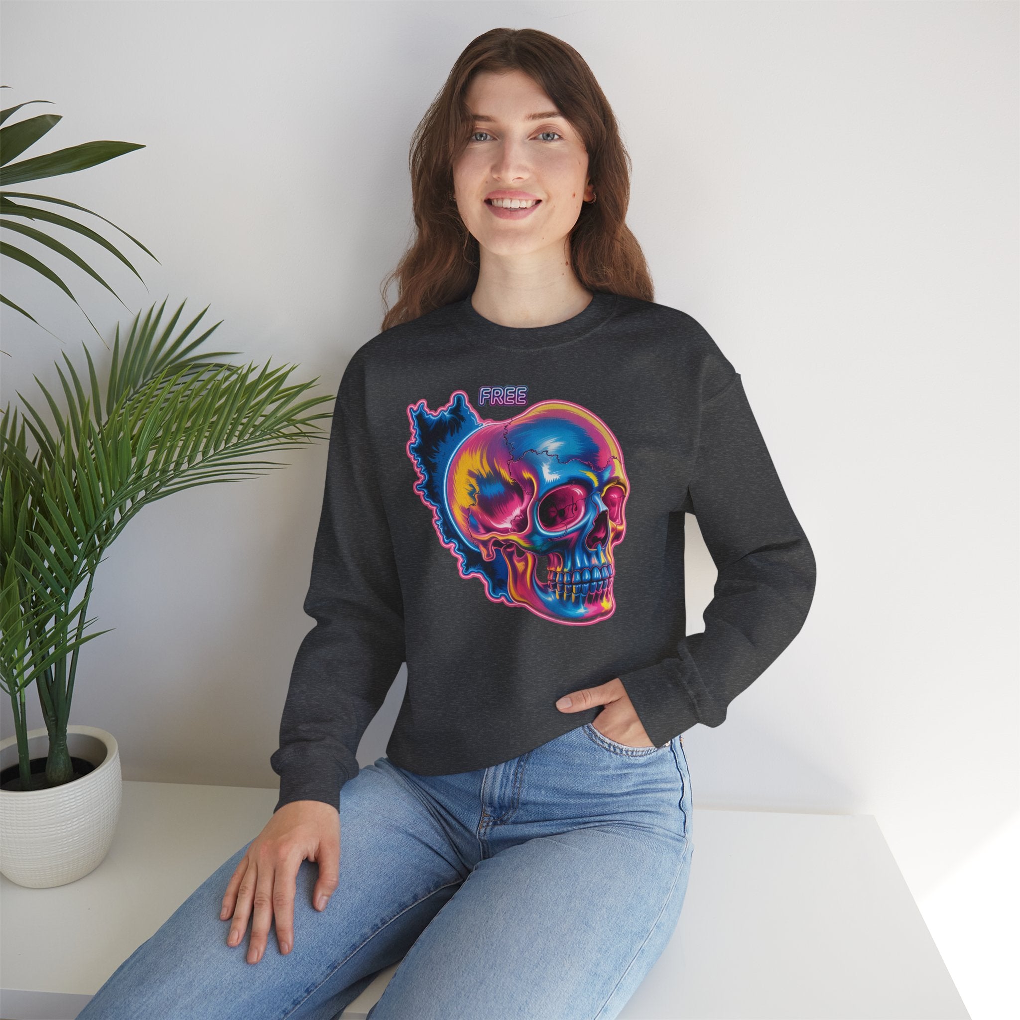 Skull in Iran's map shape Sweatshirt-Unisex, Premium Quality