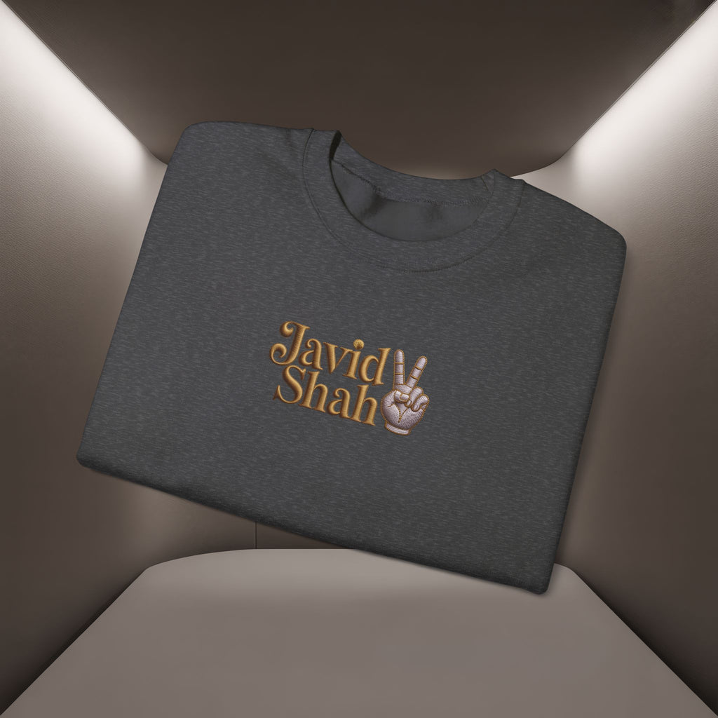Javid Shah Peace Sign printed Sweatshirt — Vintage Script Logo Crewneck