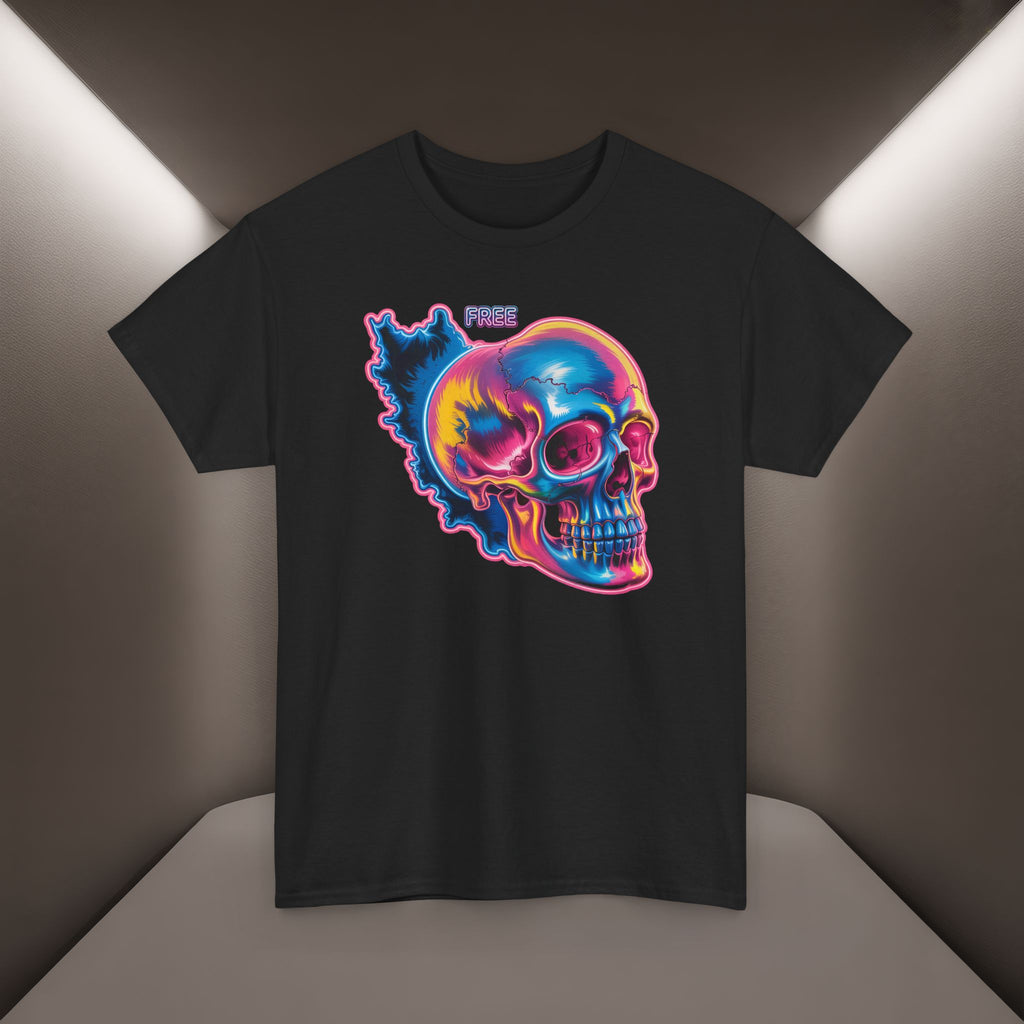 Neon Skull in Iran's map shape T-Shirt — Premium Quality