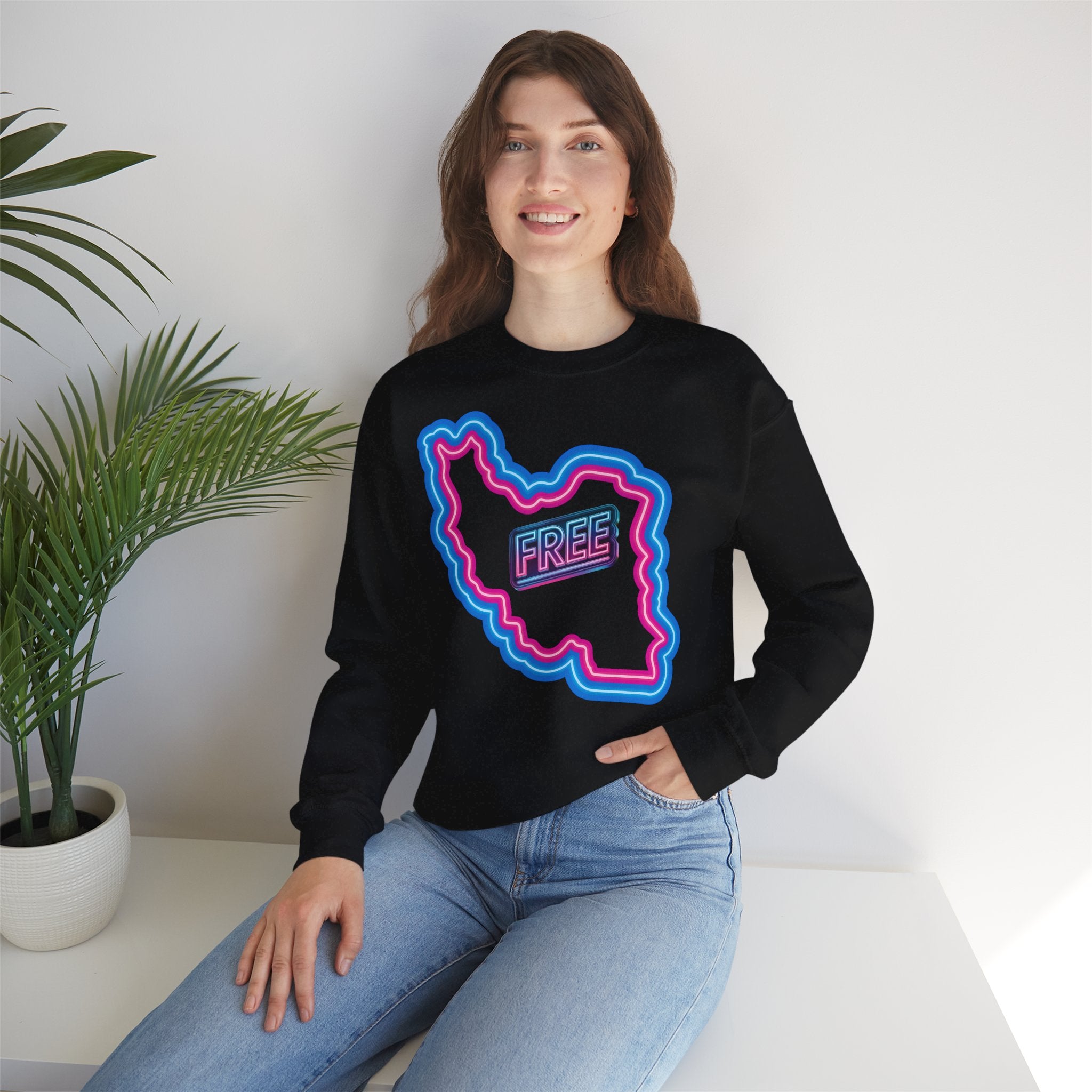 Free Iran Sweatshirt — Neon design - Premium Quality