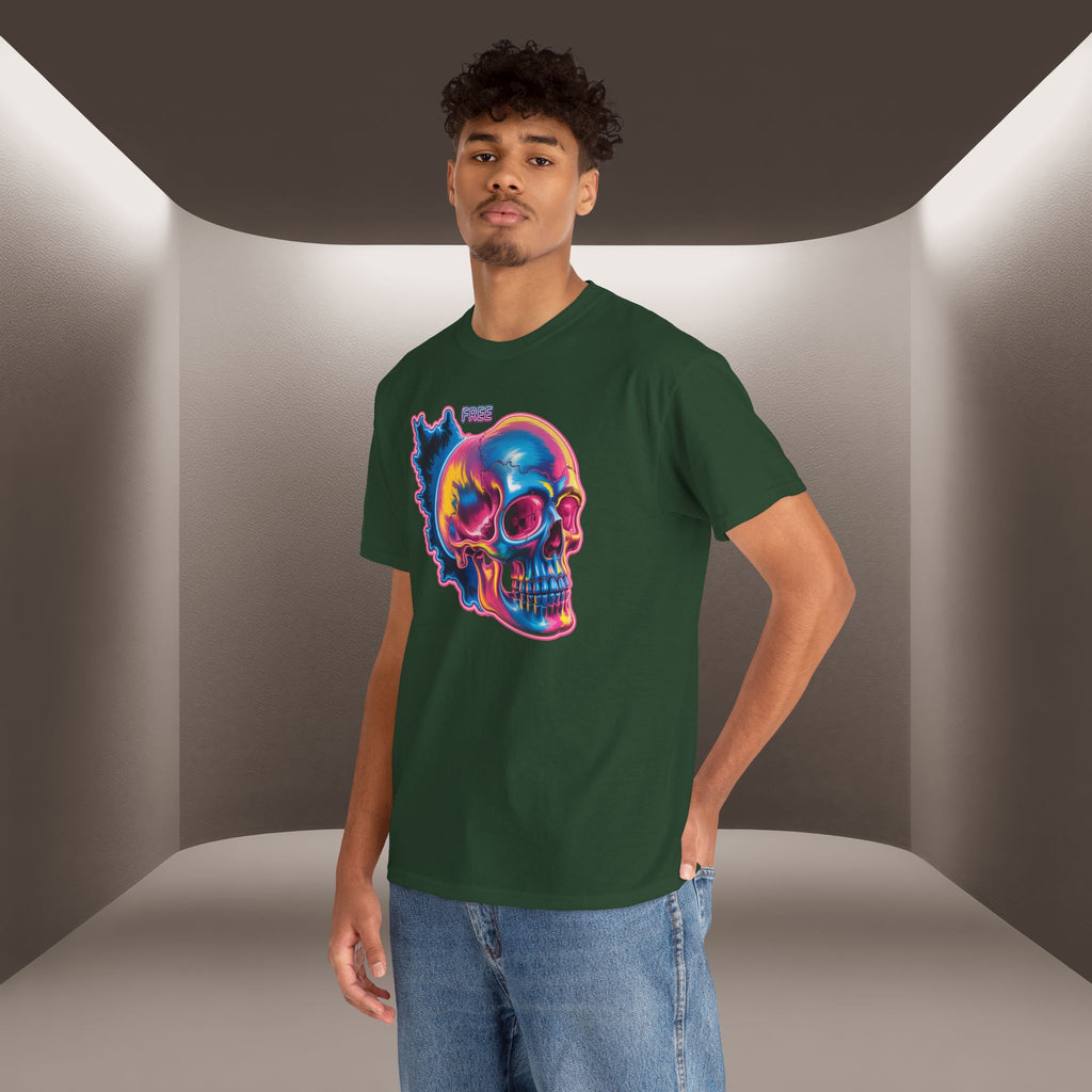 Neon Skull in Iran's map shape T-Shirt — Premium Quality