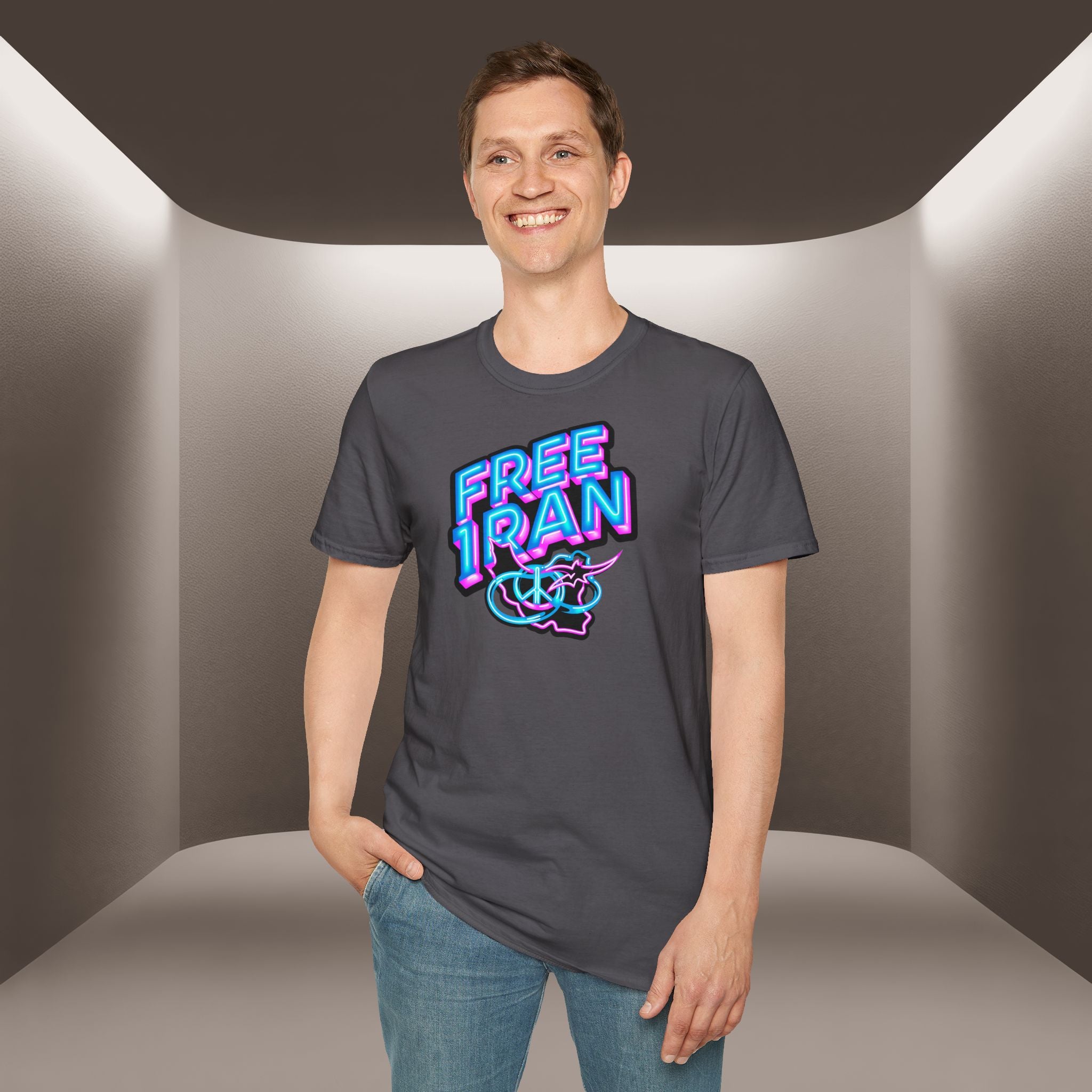 Free Iran T-Shirt — Neon design, Premium Quality