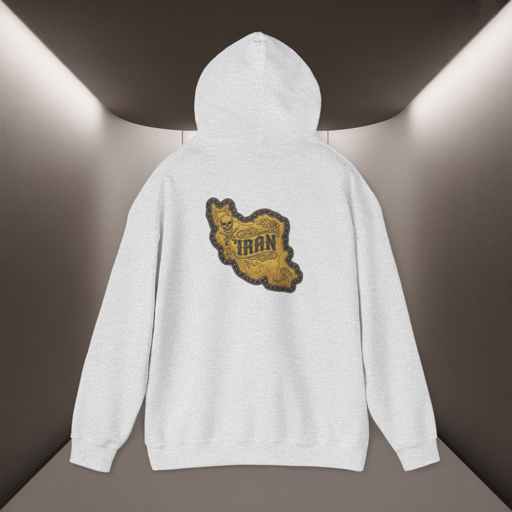 Iran's map Patch Unisex Hooded sweatshirt" - Premium Quality