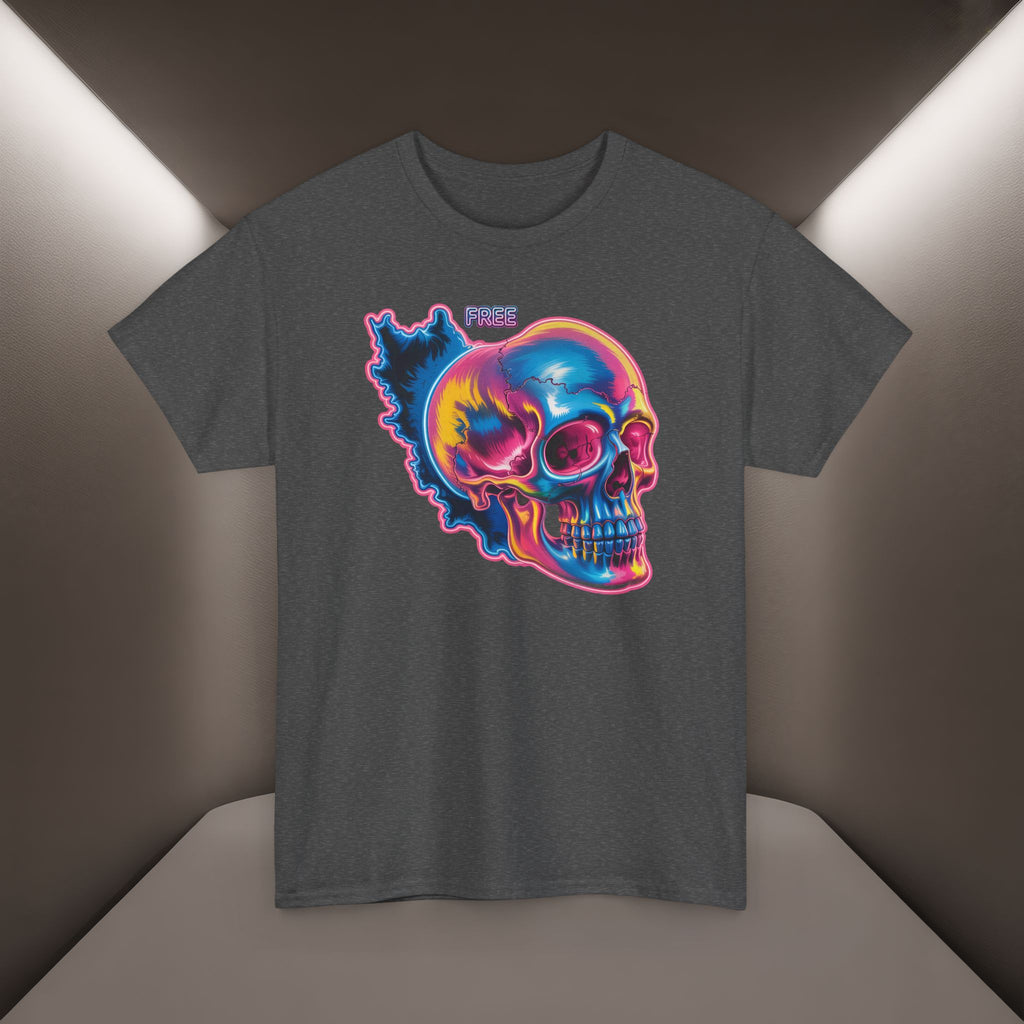 Neon Skull in Iran's map shape T-Shirt — Premium Quality