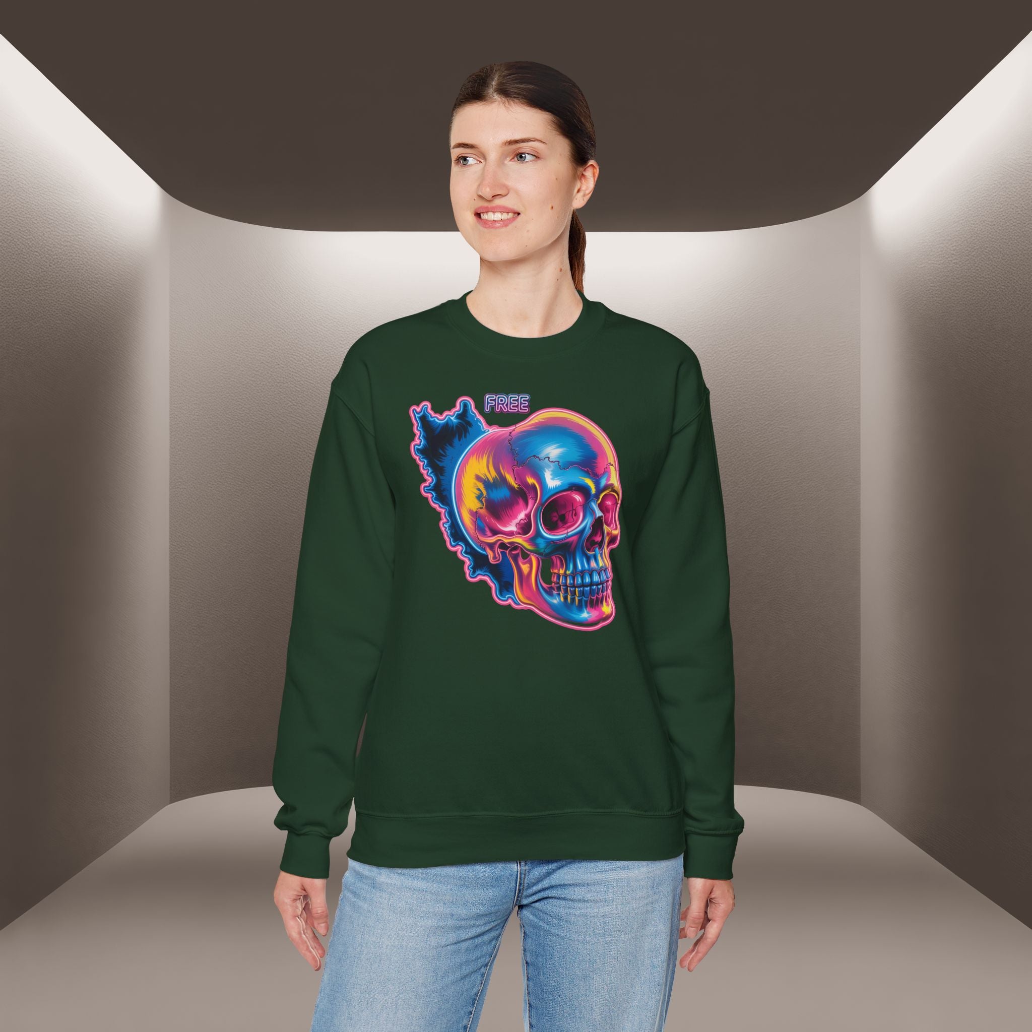 Skull in Iran's map shape Sweatshirt-Unisex, Premium Quality