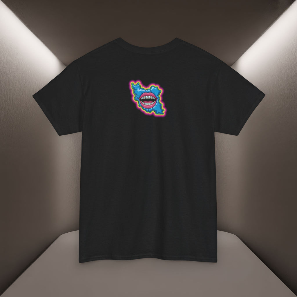 Neon Skull in Iran's map shape T-Shirt — Premium Quality