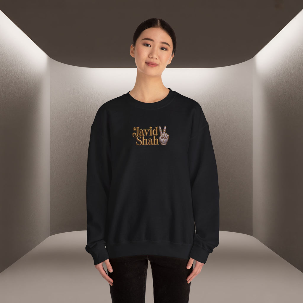 Javid Shah Peace Sign printed Sweatshirt — Vintage Script Logo Crewneck