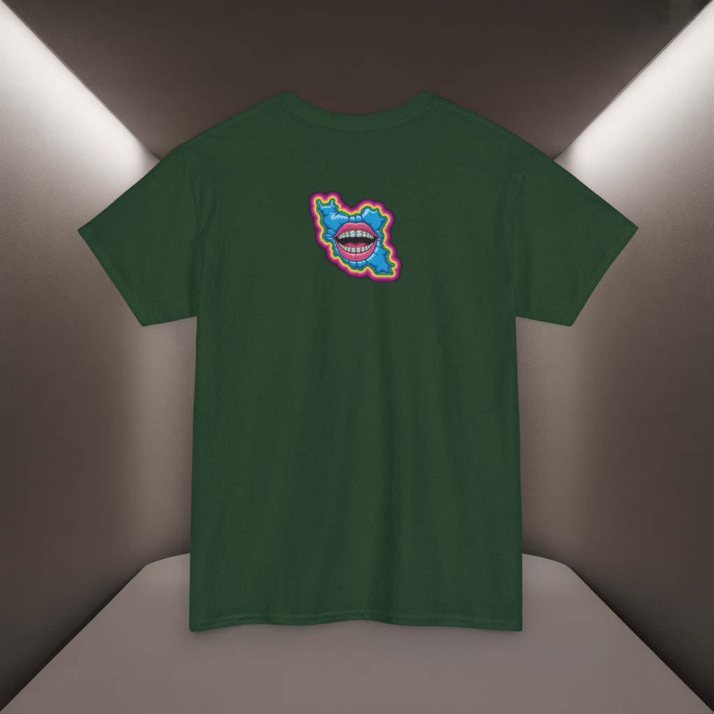 Neon Skull in Iran's map shape T-Shirt — Premium Quality