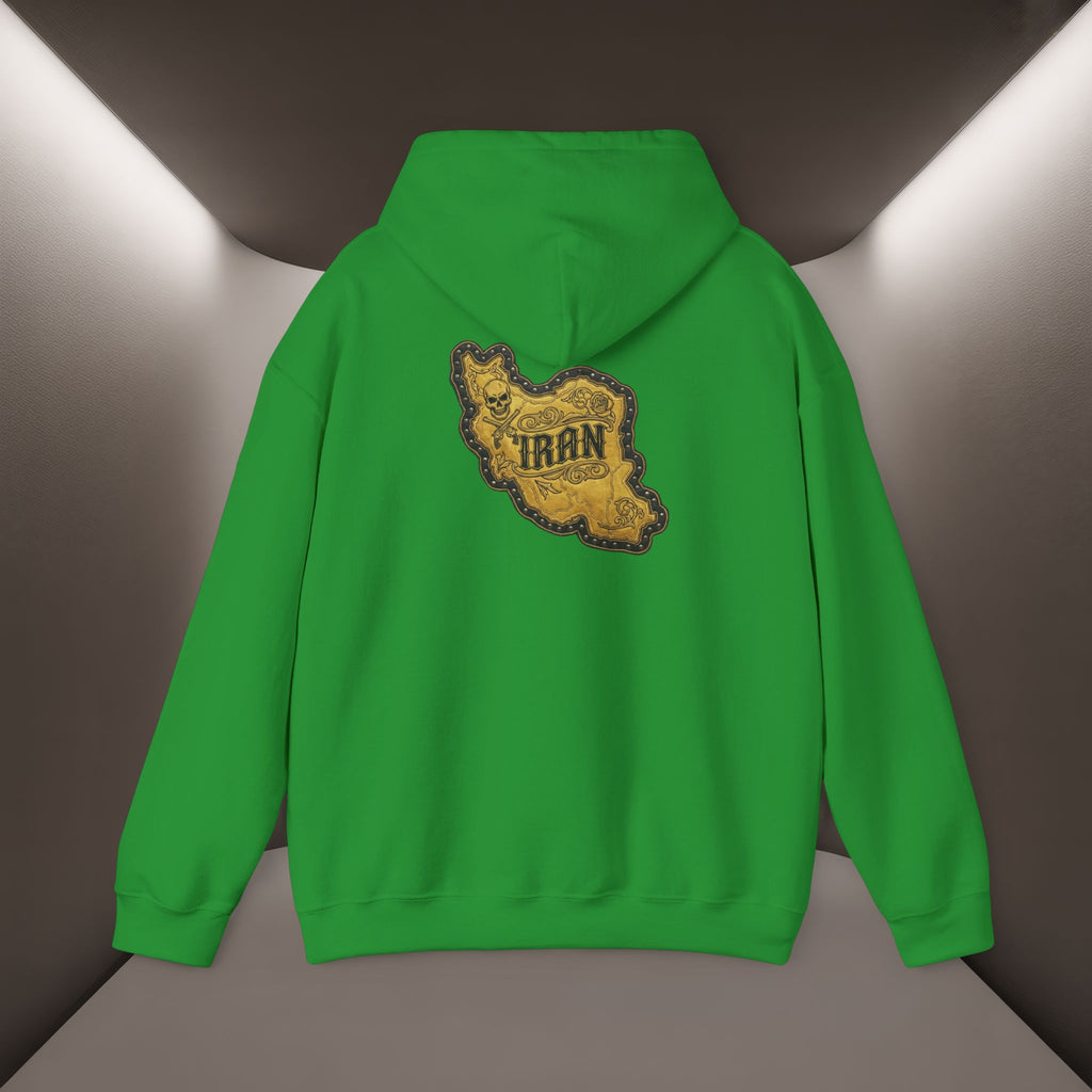 Iran's map Patch Unisex Hooded sweatshirt" - Premium Quality