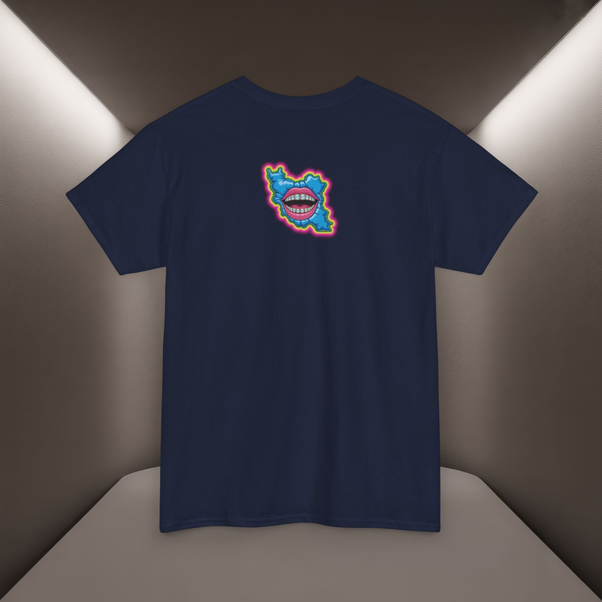 Neon Skull in Iran's map shape T-Shirt — Premium Quality
