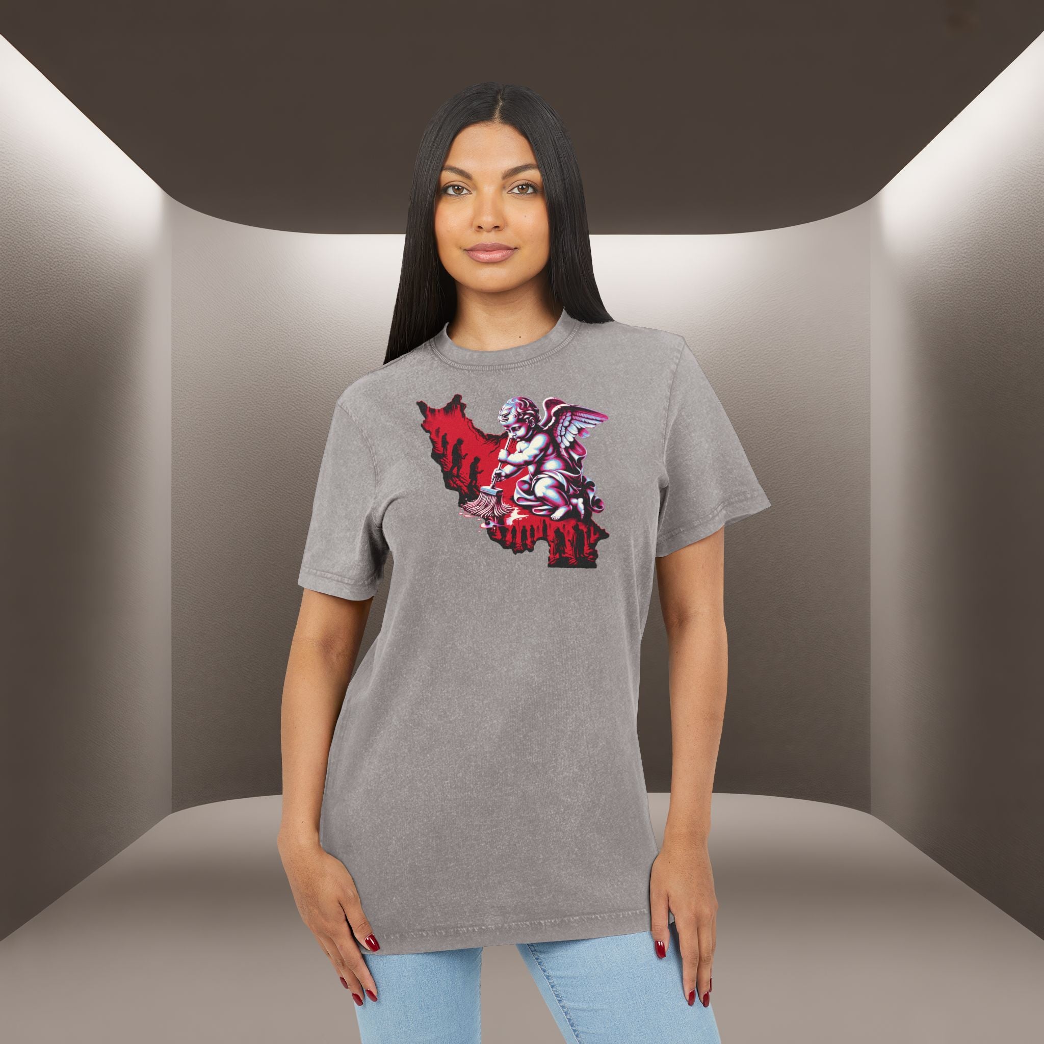 Iran's map Conceptual tshirt- Acid Wash Tee