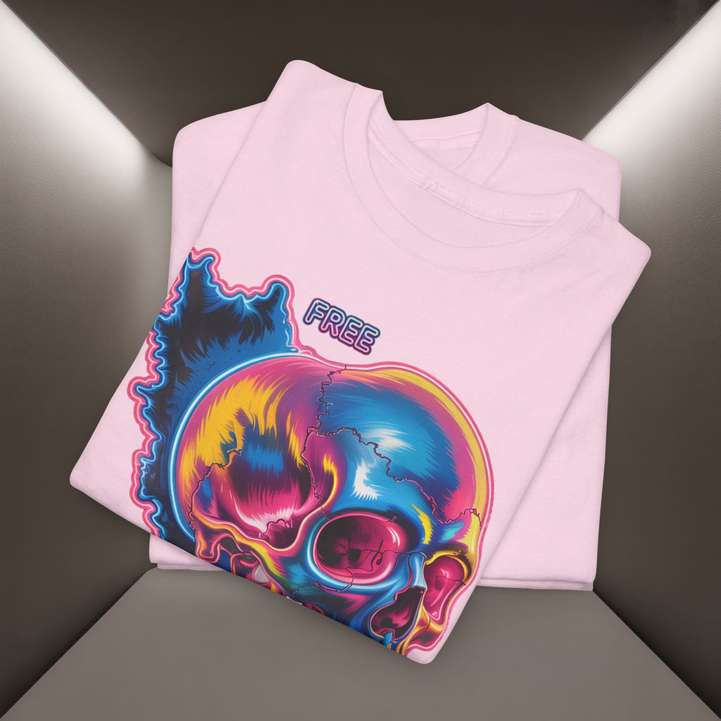 Neon Skull in Iran's map shape T-Shirt — Premium Quality