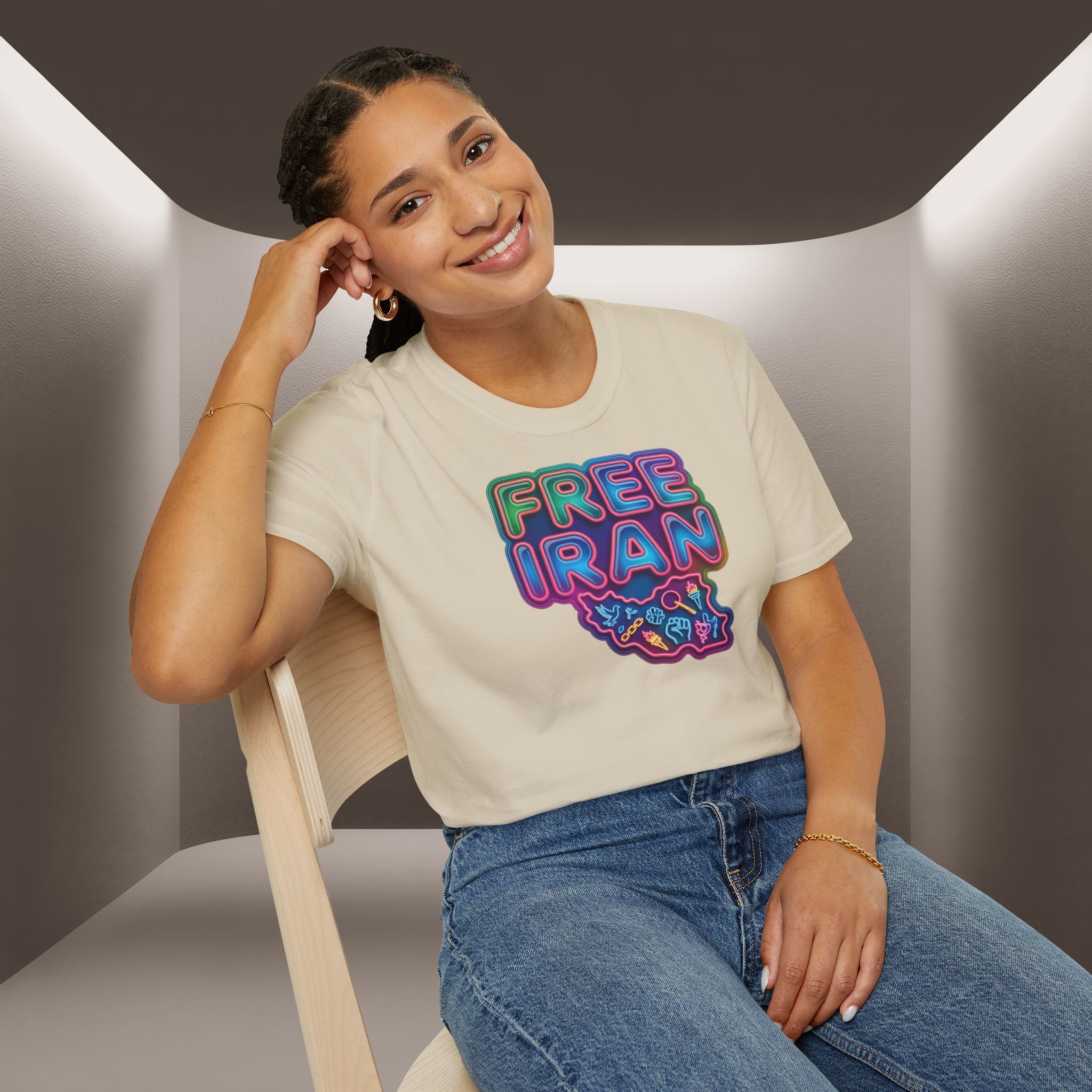 Free Iran T-Shirt — Neon Style, Premium Quality