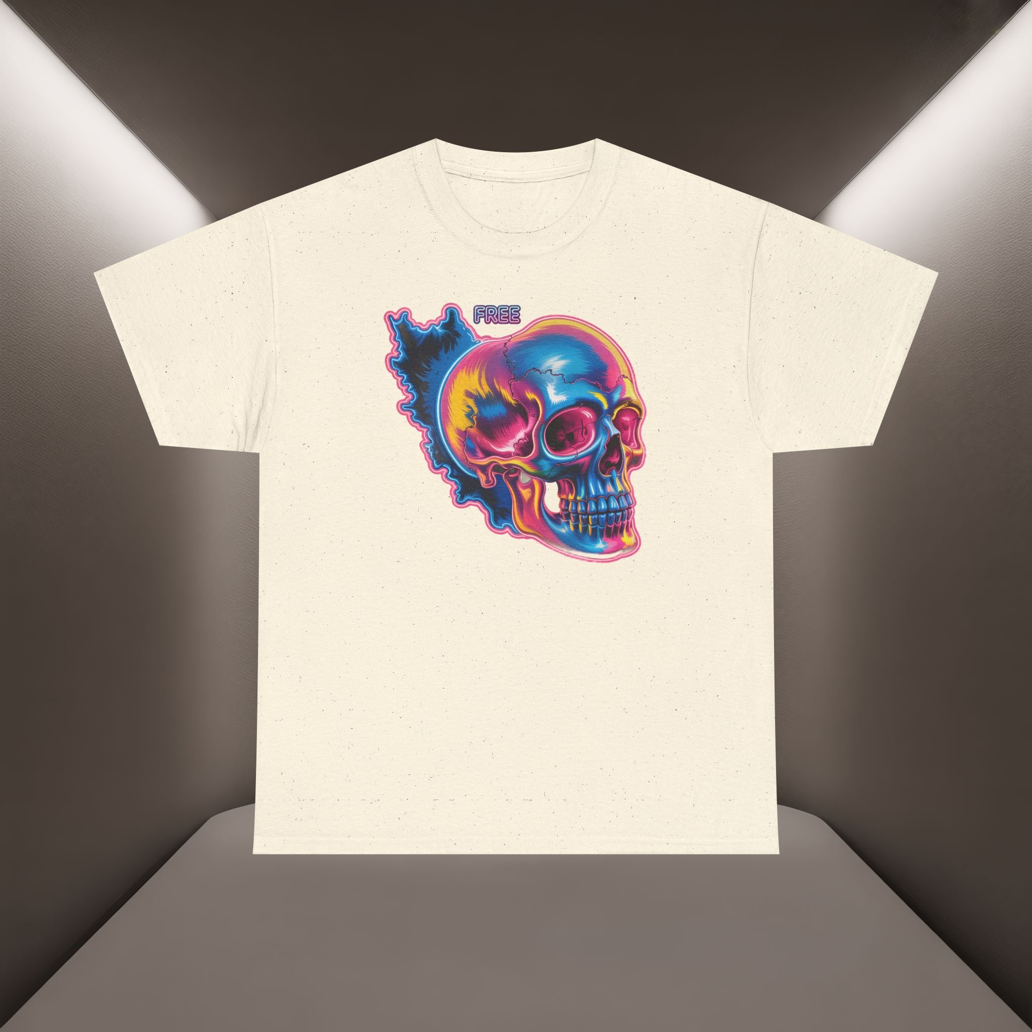 Neon Skull in Iran's map shape T-Shirt — Premium Quality