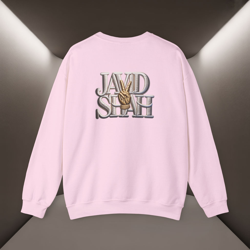 Javid Shah Peace Sign printed Sweatshirt — Vintage Script Logo Crewneck