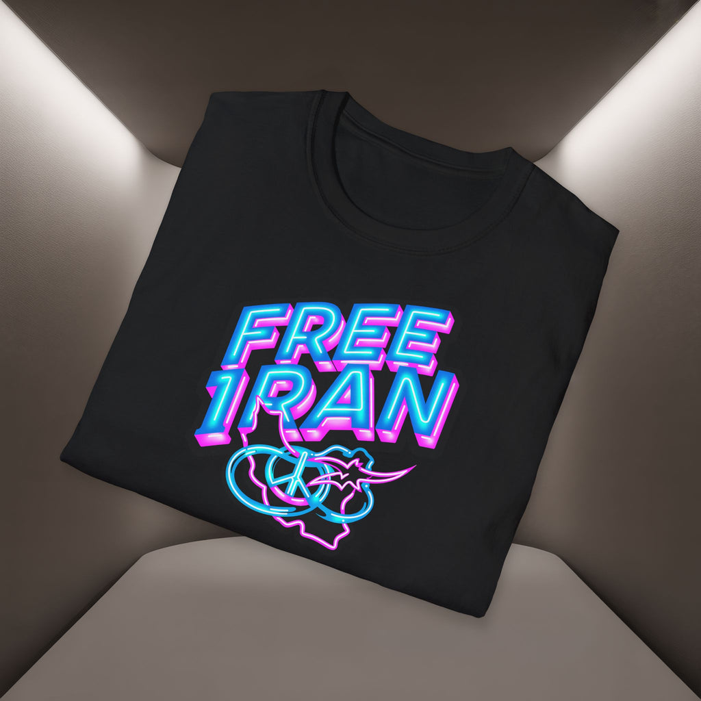 Free Iran T-Shirt — Neon design, Premium Quality
