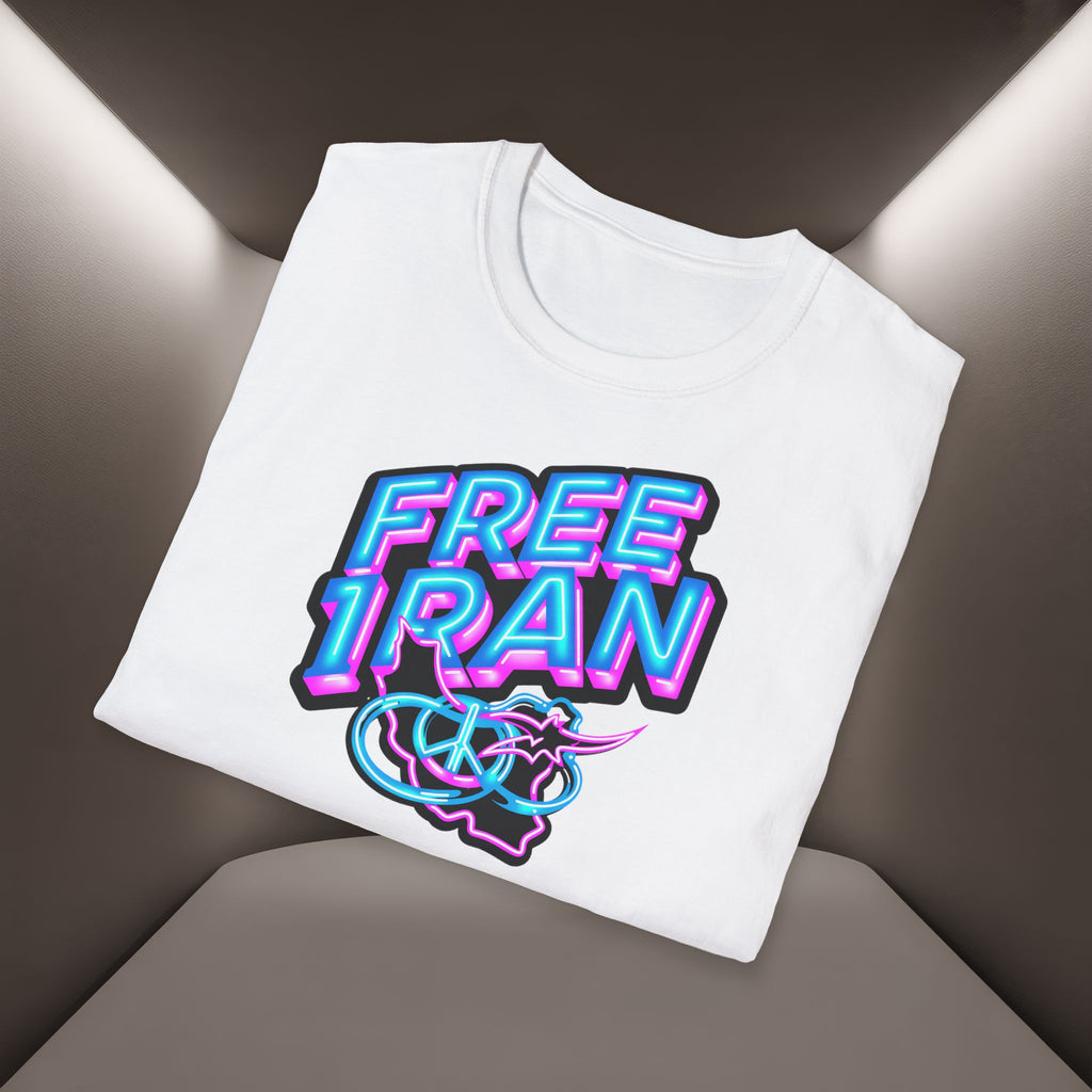 Free Iran T-Shirt — Neon design, Premium Quality