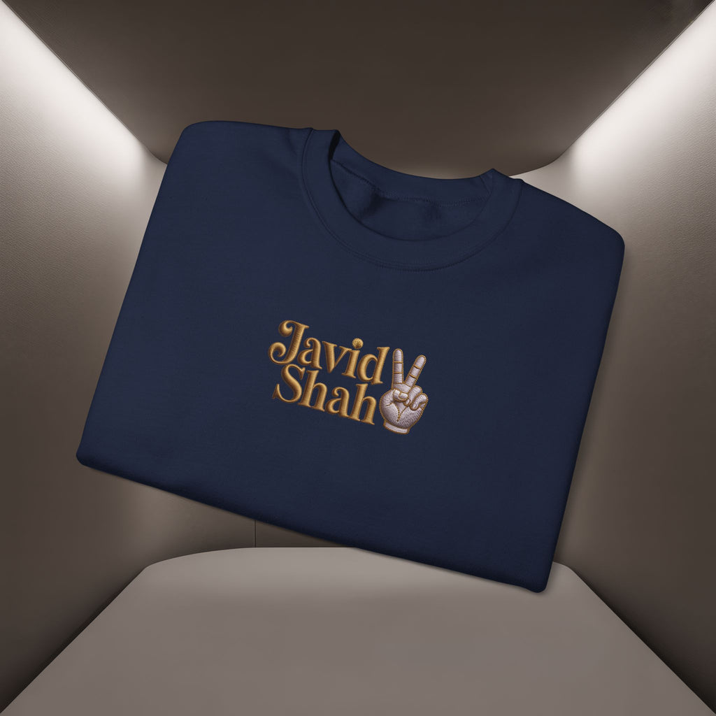 Javid Shah Peace Sign printed Sweatshirt — Vintage Script Logo Crewneck