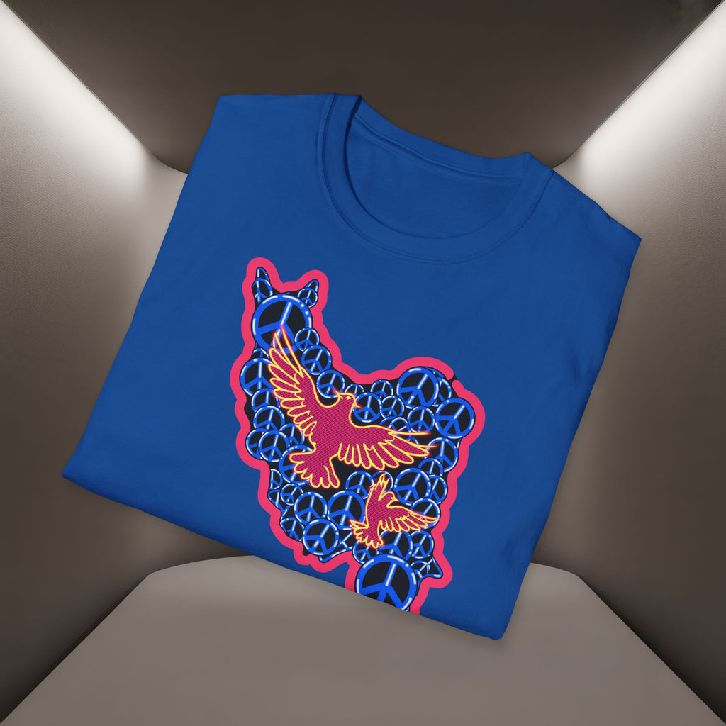 Free Iran Graphic T-Shirt — Iran Map with Peace symbols- Premium Quality